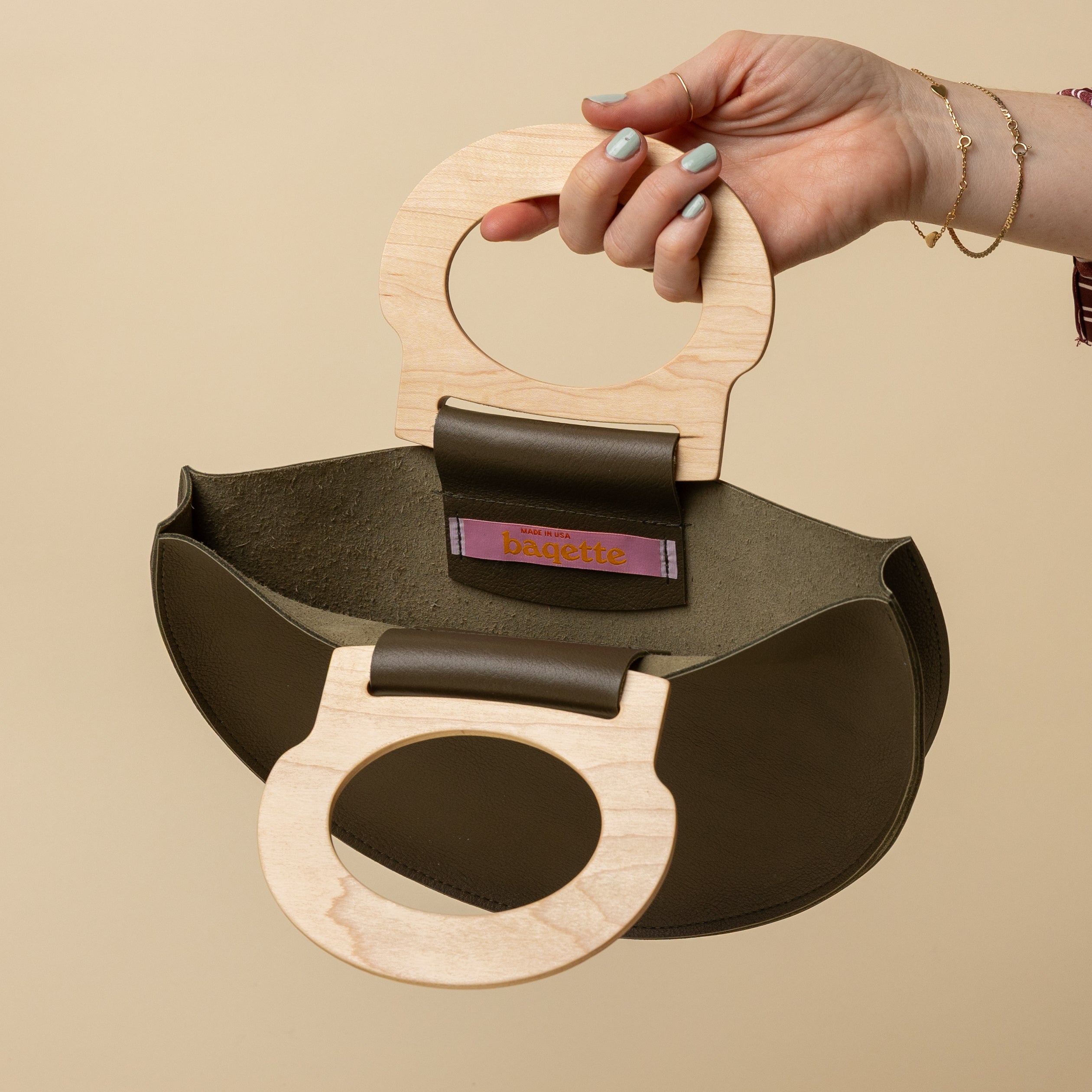 Olive/White Maple Crescent Woodie