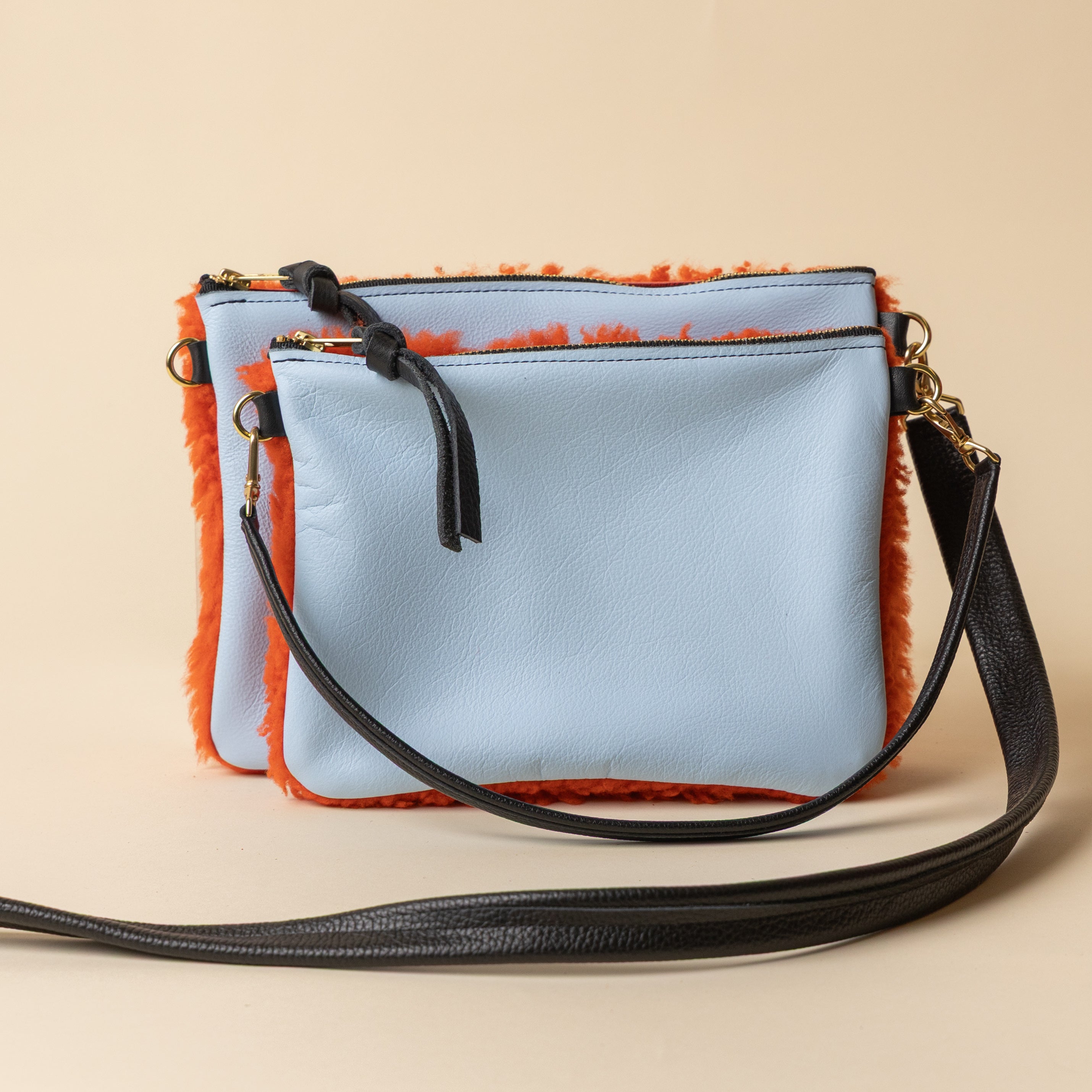 Pale Blue/Monarch Lambswool Crossbody