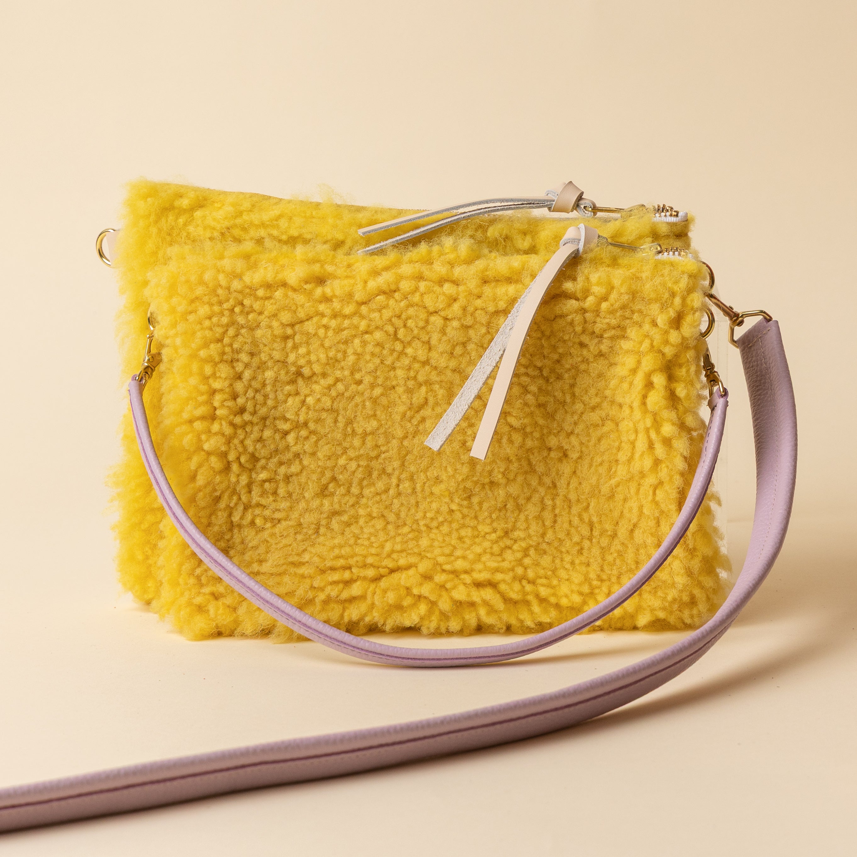 Cream/Lemon Lambswool Crossbody