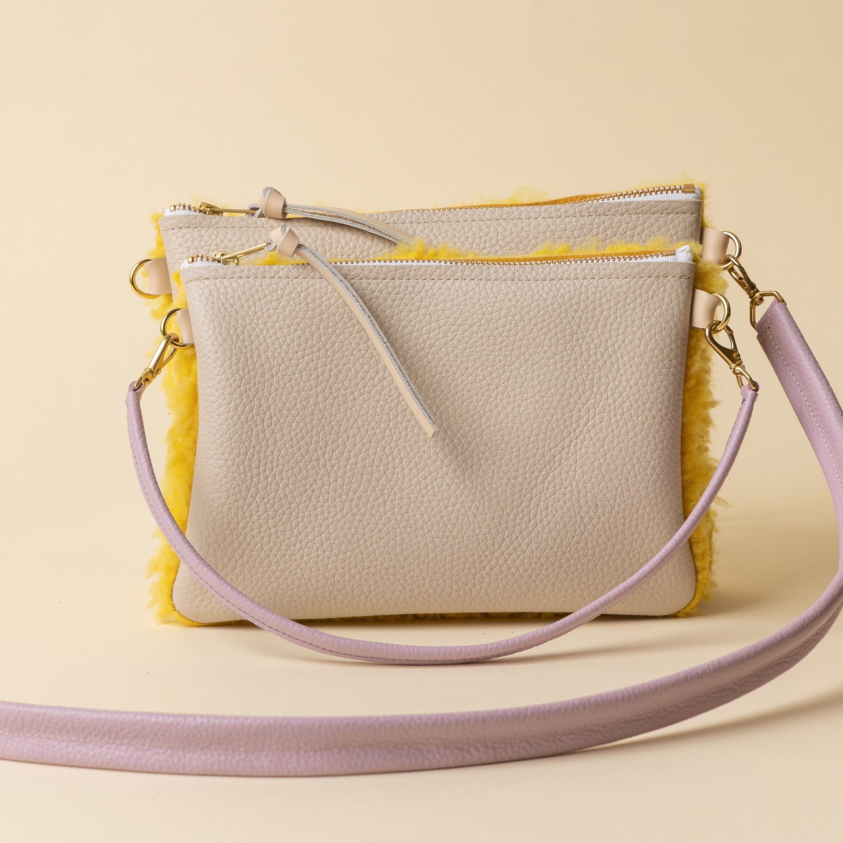 Cream/Lemon Lambswool Crossbody