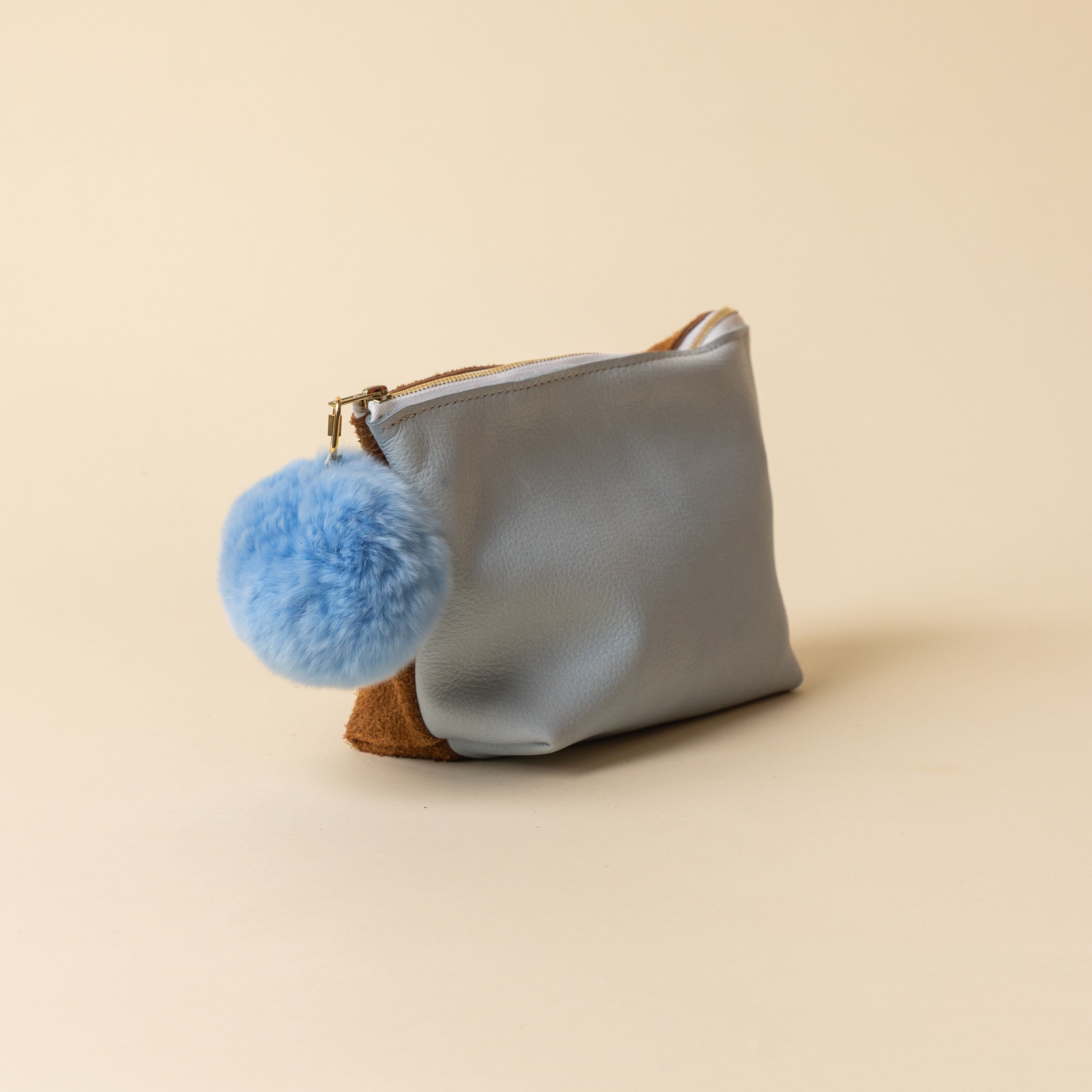 Pale Blue/Chestnut Suede Slouchie