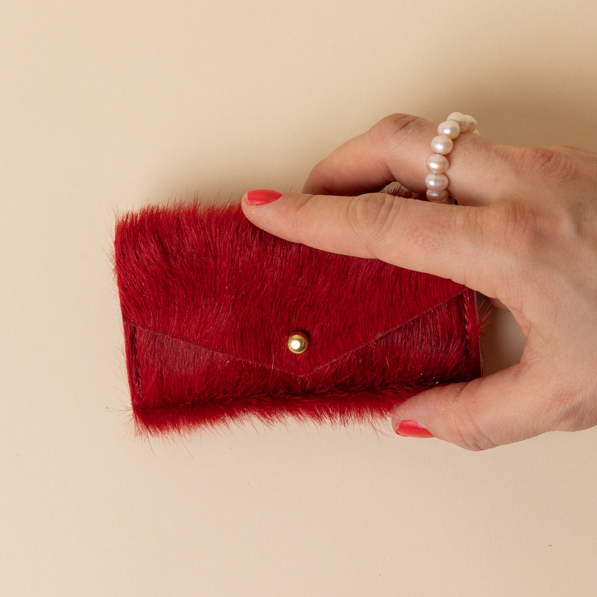 Upcycled Red Cardholder