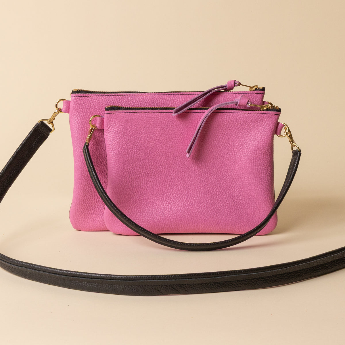 Bubblegum/Upcycled Chestnut Crossbody