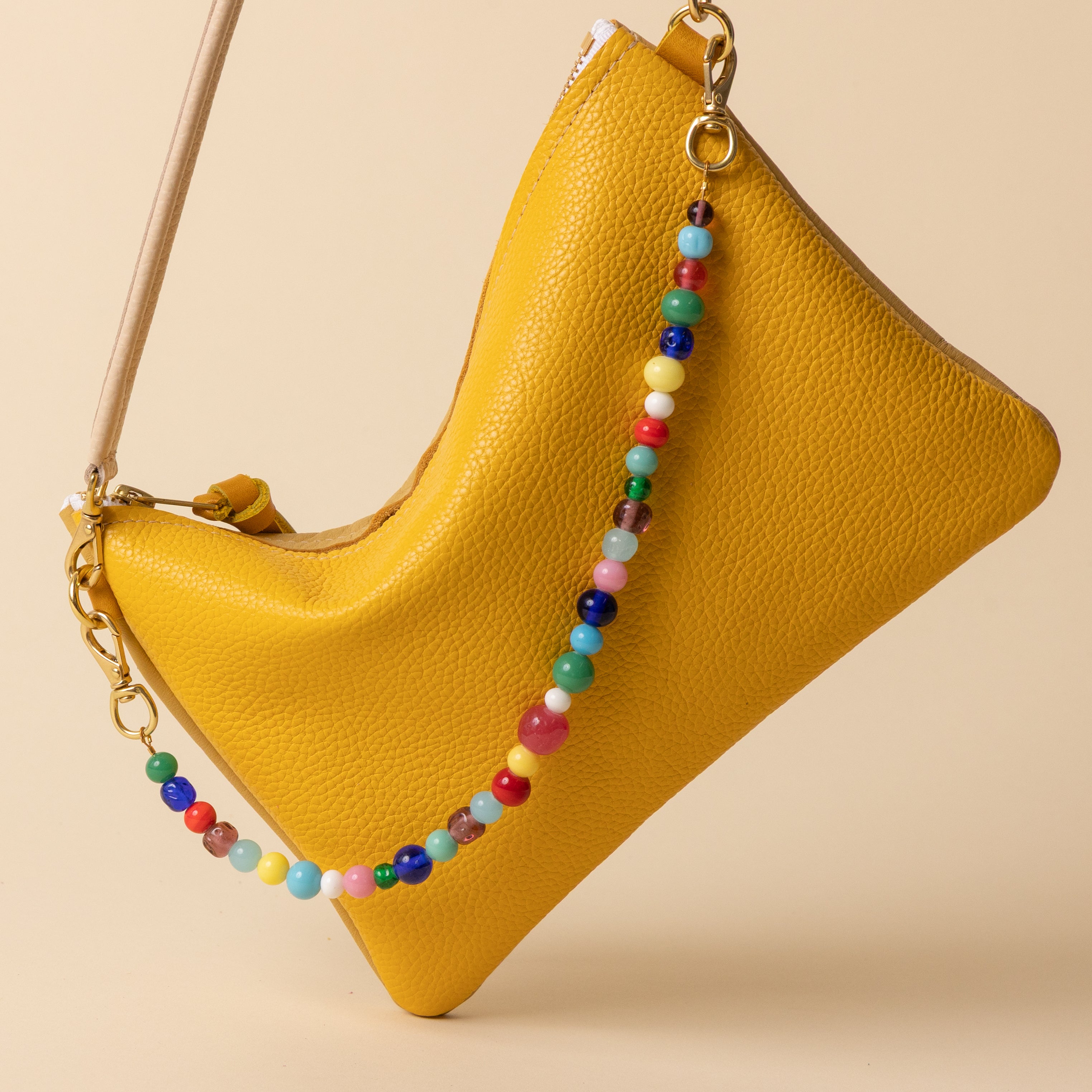 Pale Yellow/Canary Pebble Grain Crossbody