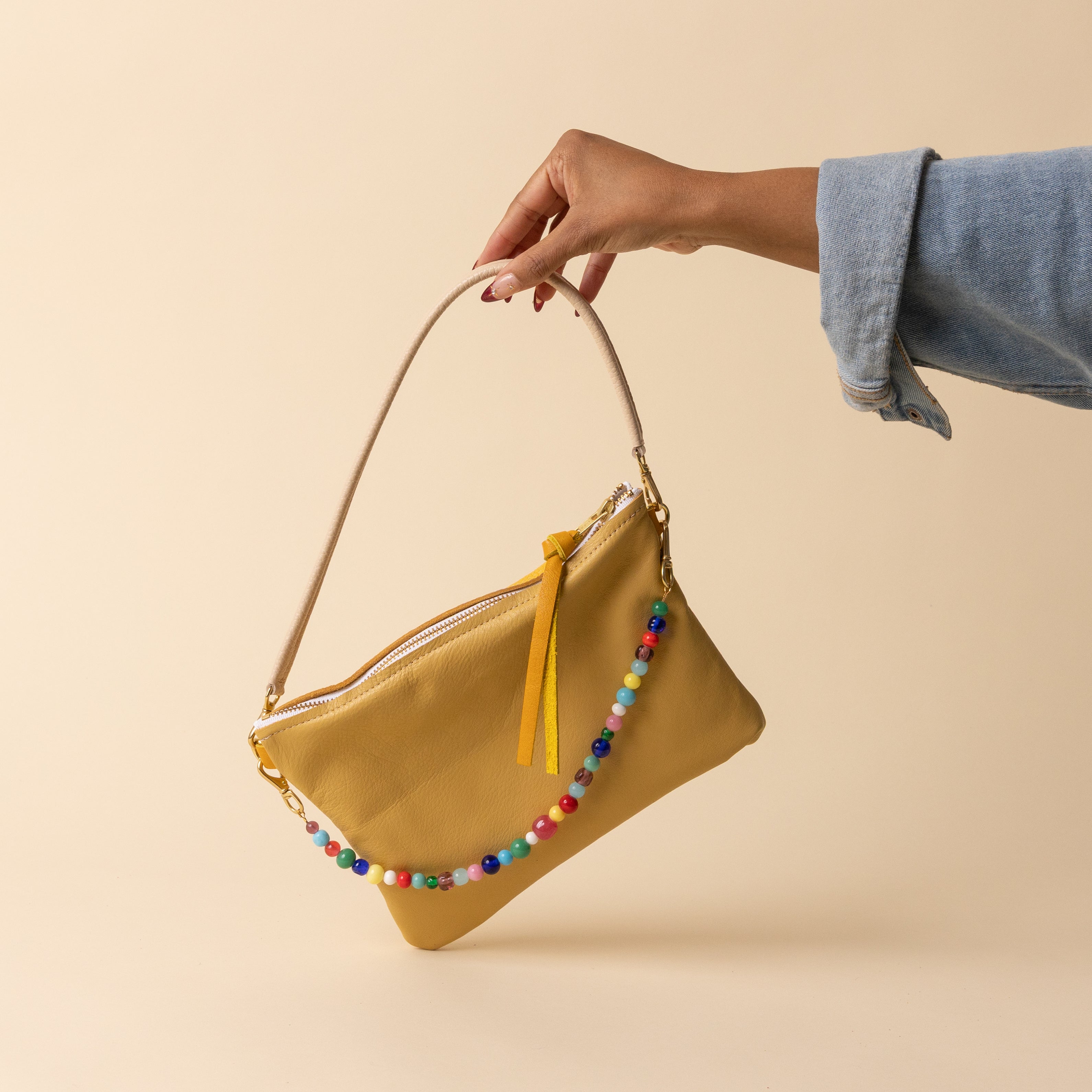 Pale Yellow/Canary Pebble Grain Crossbody