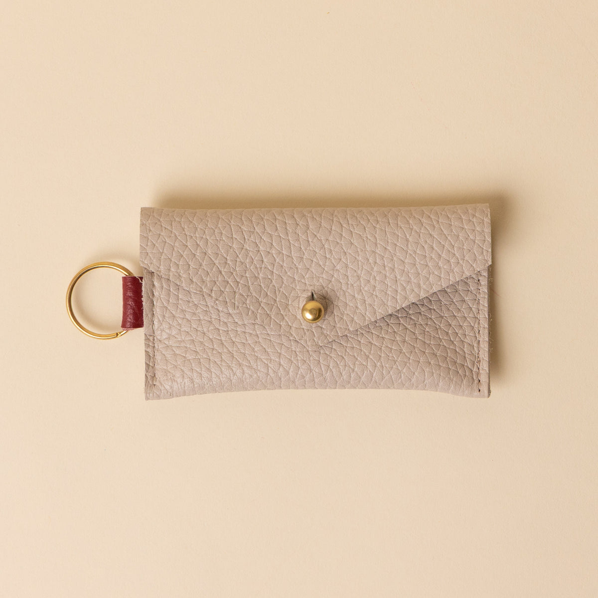 Soft White/Maroon Caro Cardholder