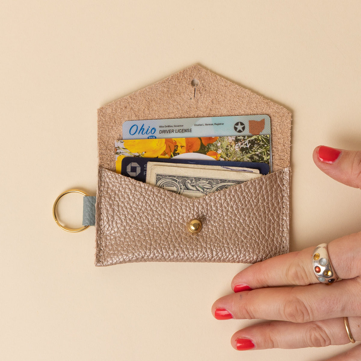 Soft Gold/Sea Salt Caro Cardholder