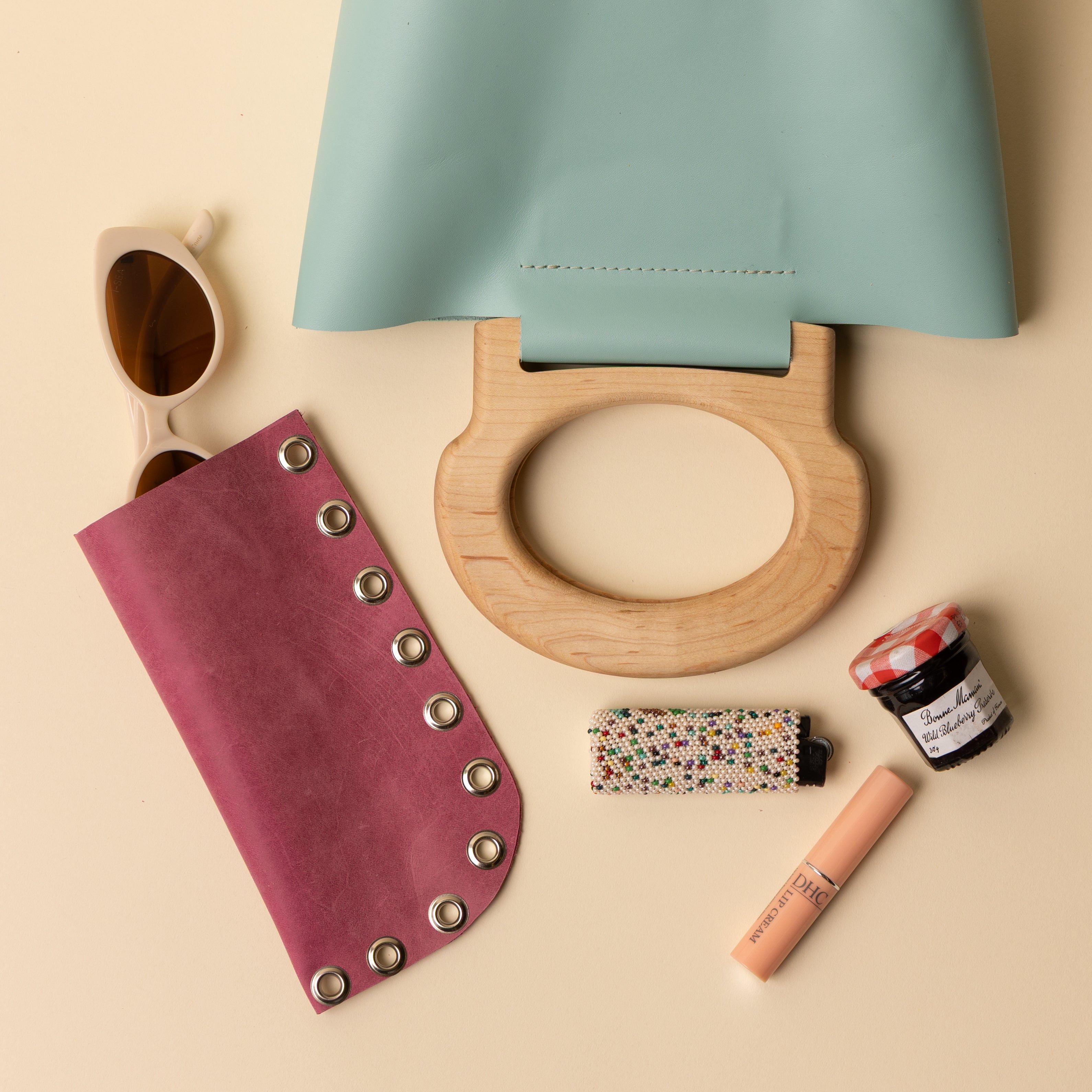 Robin's Egg/White Maple Mini Picnic Tote