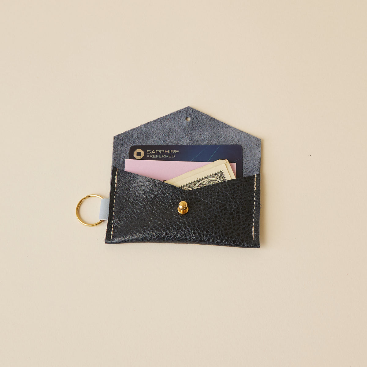 Shiny Navy/Baby Blue Caro Cardholder