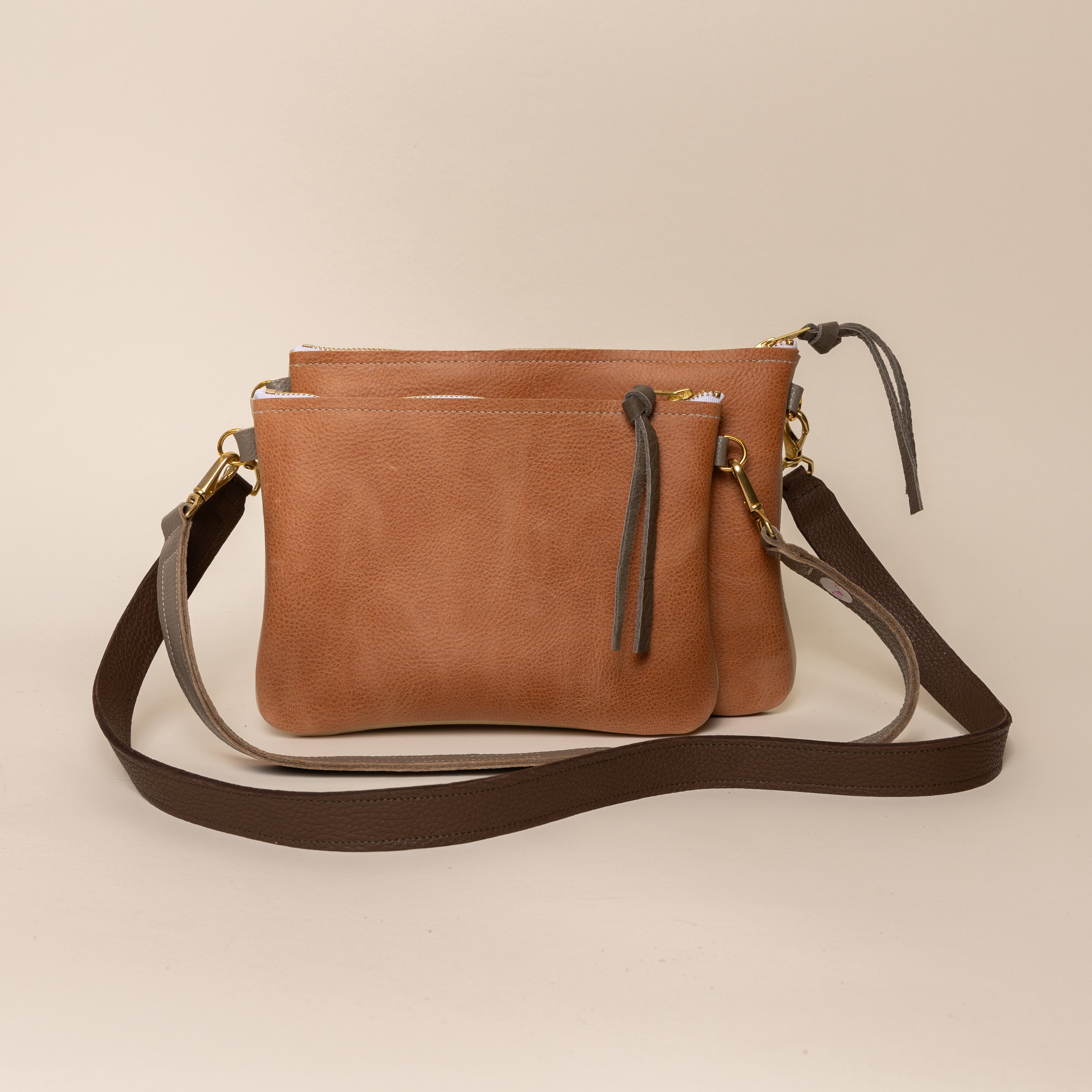 Cream/ Lush Camel Crossbody