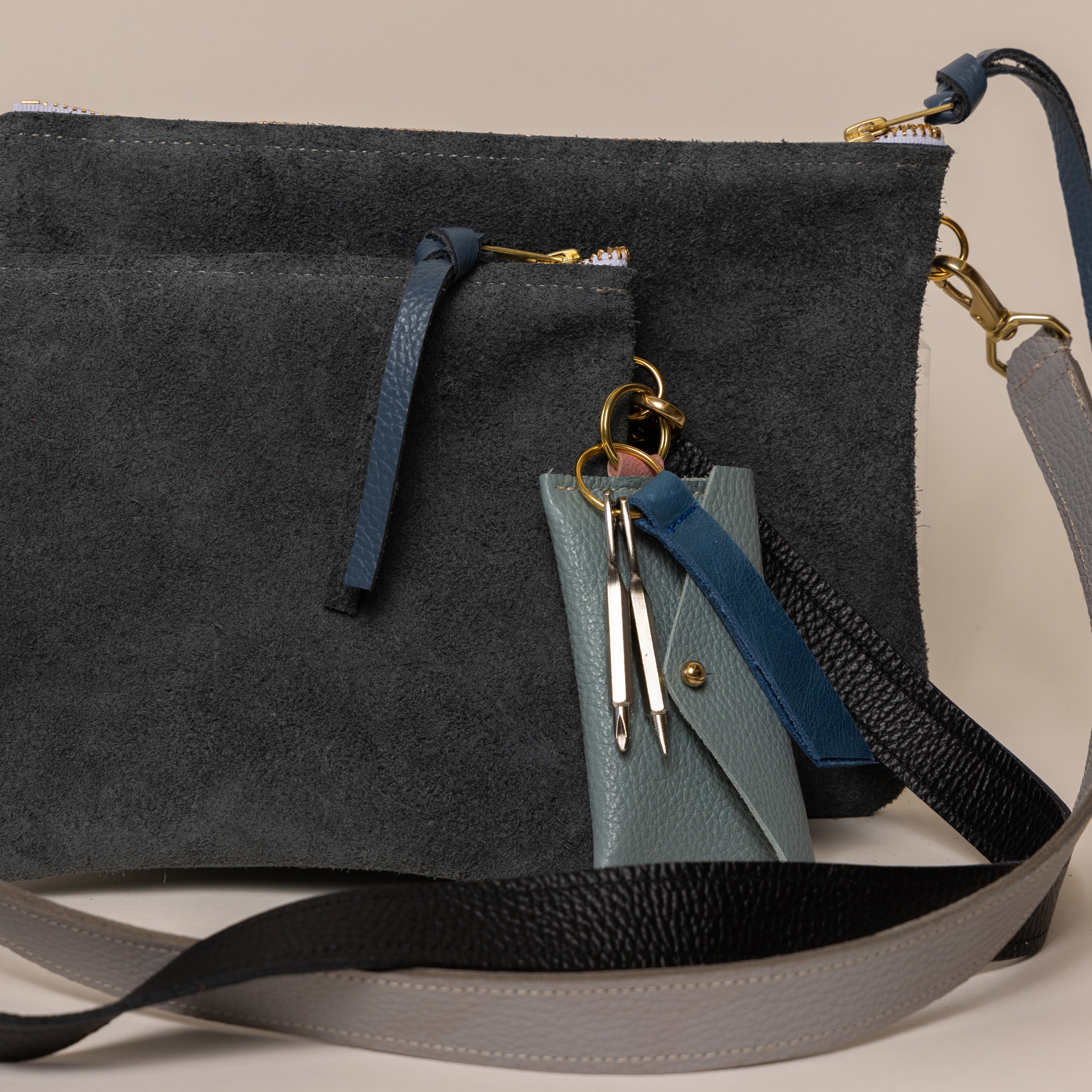 Sea Salt/ Blue Suede Crossbody