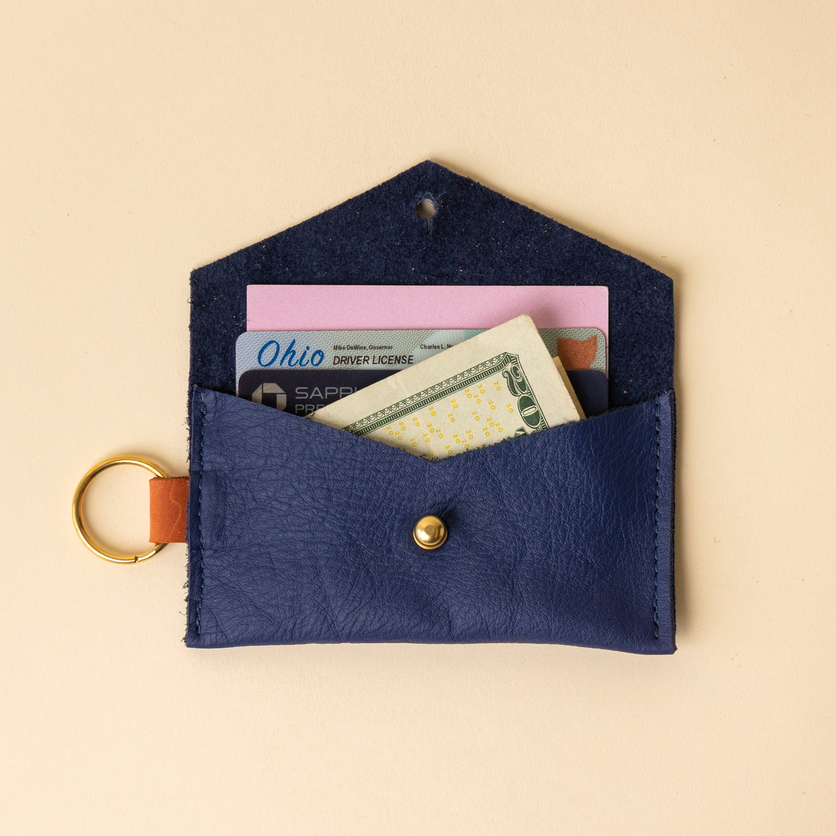 Navy/Orange Caro Cardholder