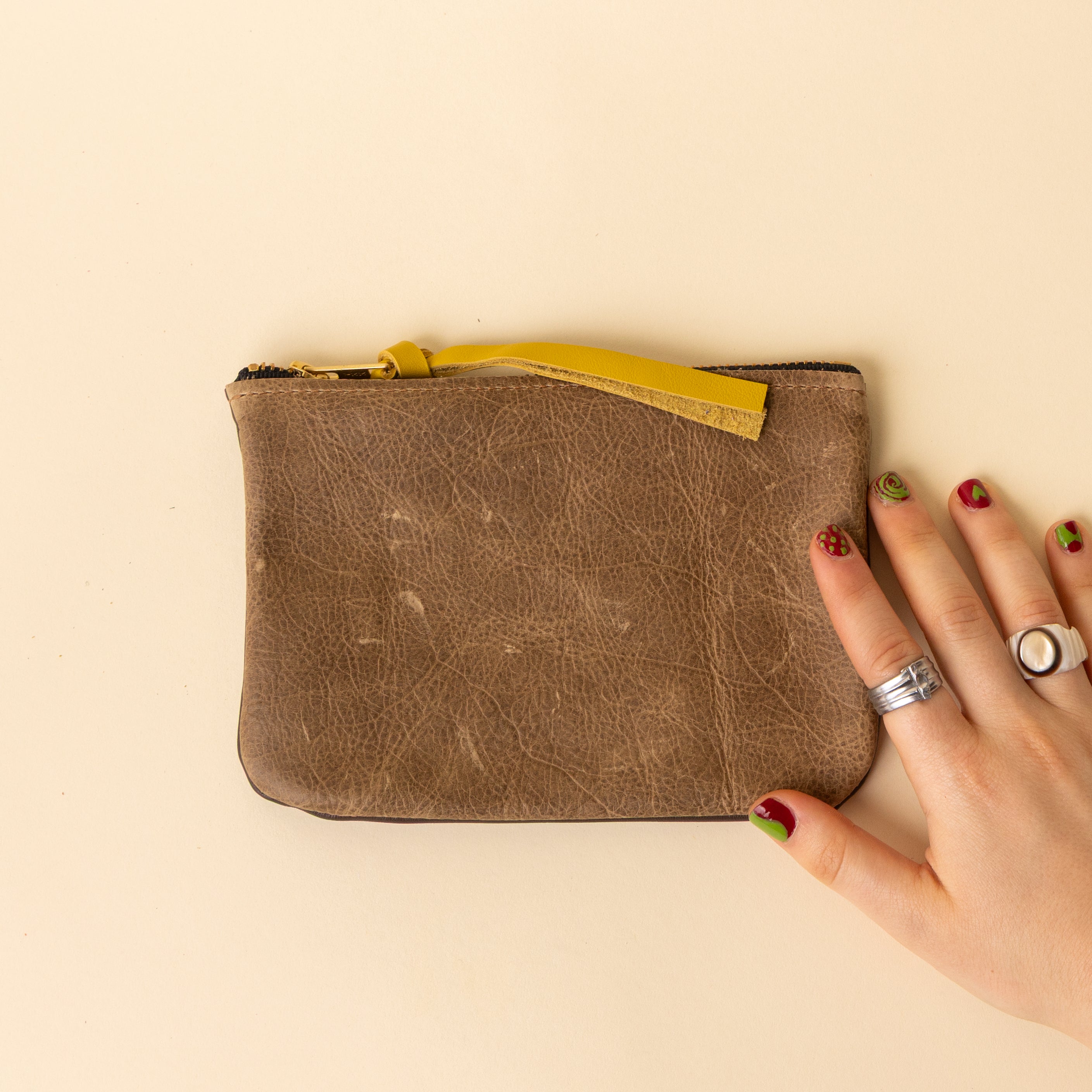 Upcycled Olive Brown/Espresso Essential Pouch