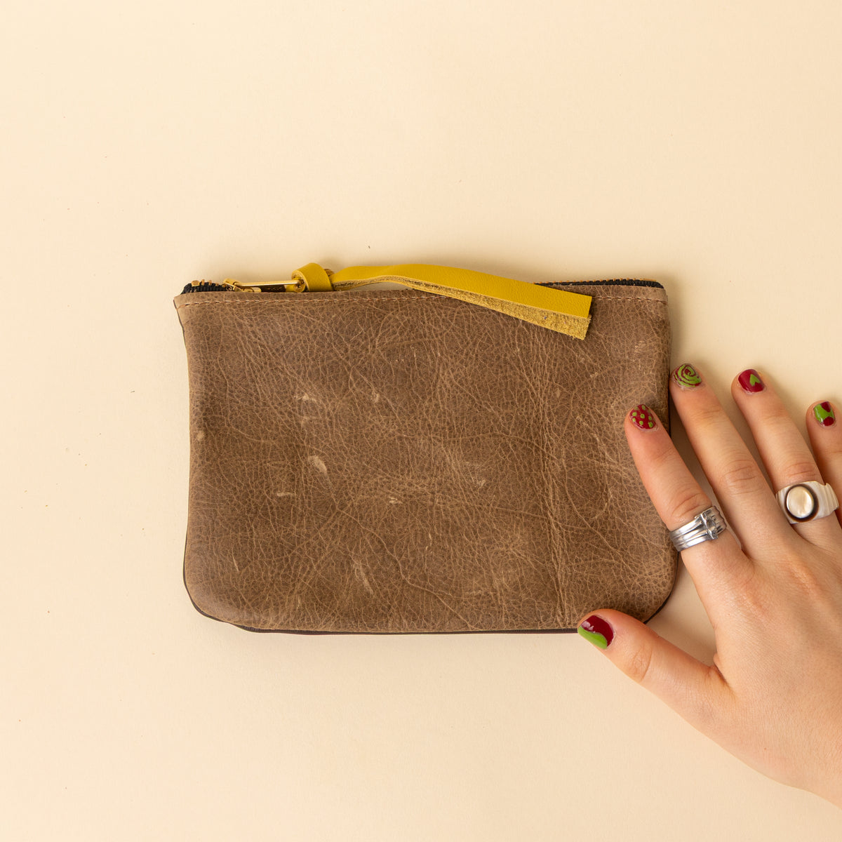 Upcycled Olive Brown/Espresso Essential Pouch