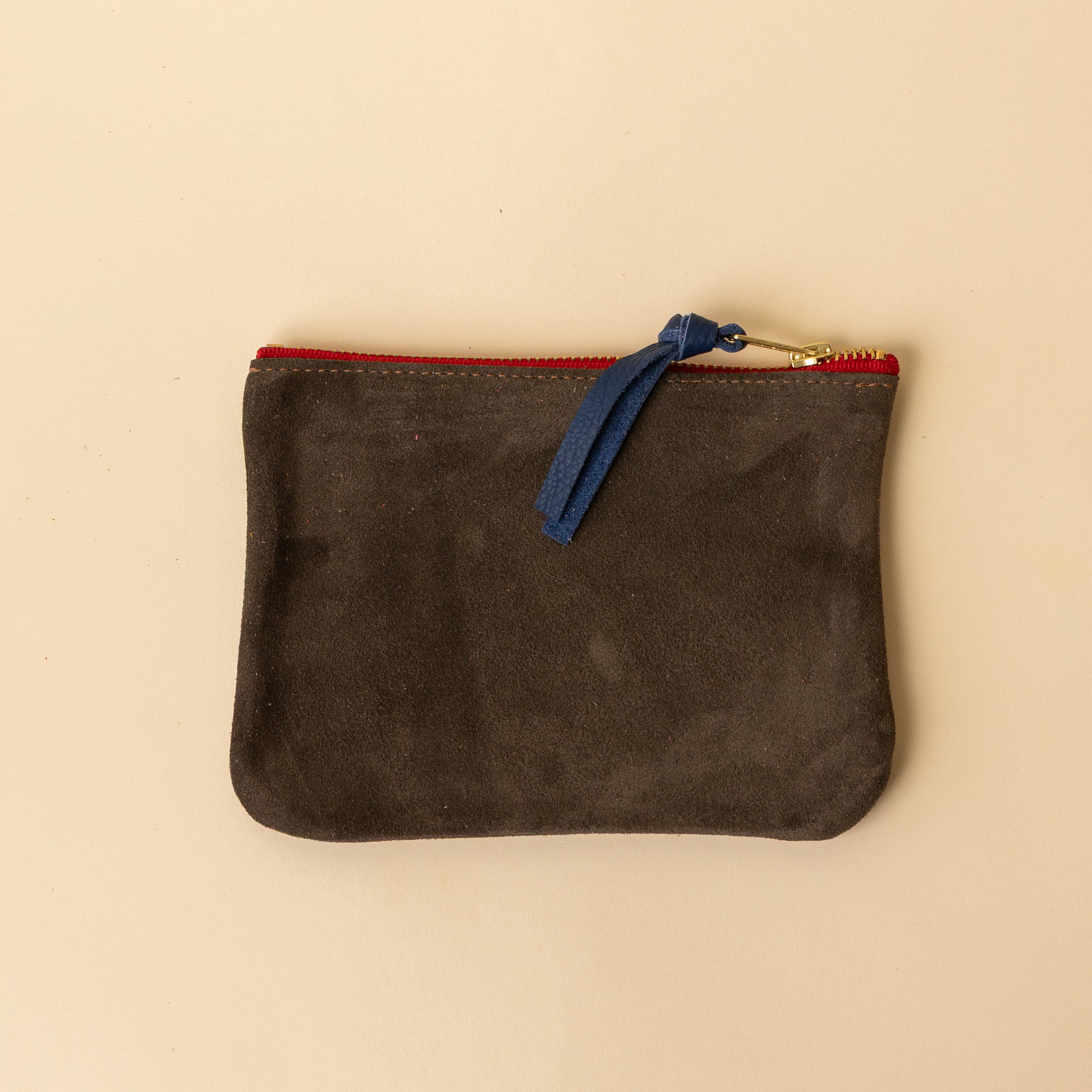 Upcycled Brown/Grey Suede Essential Pouch