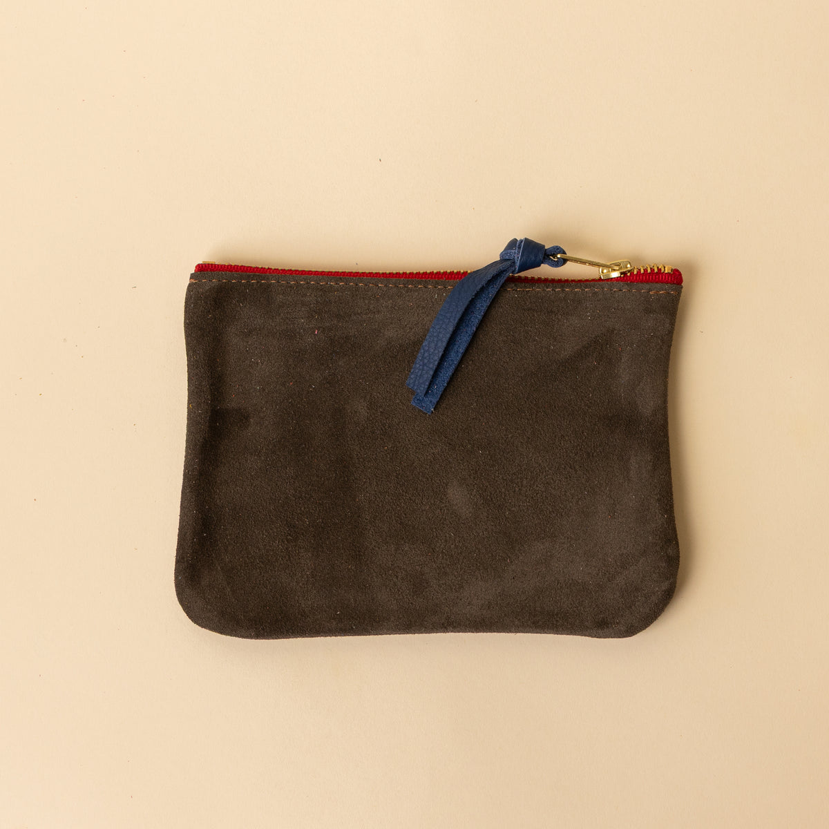Upcycled Brown/Grey Suede Essential Pouch