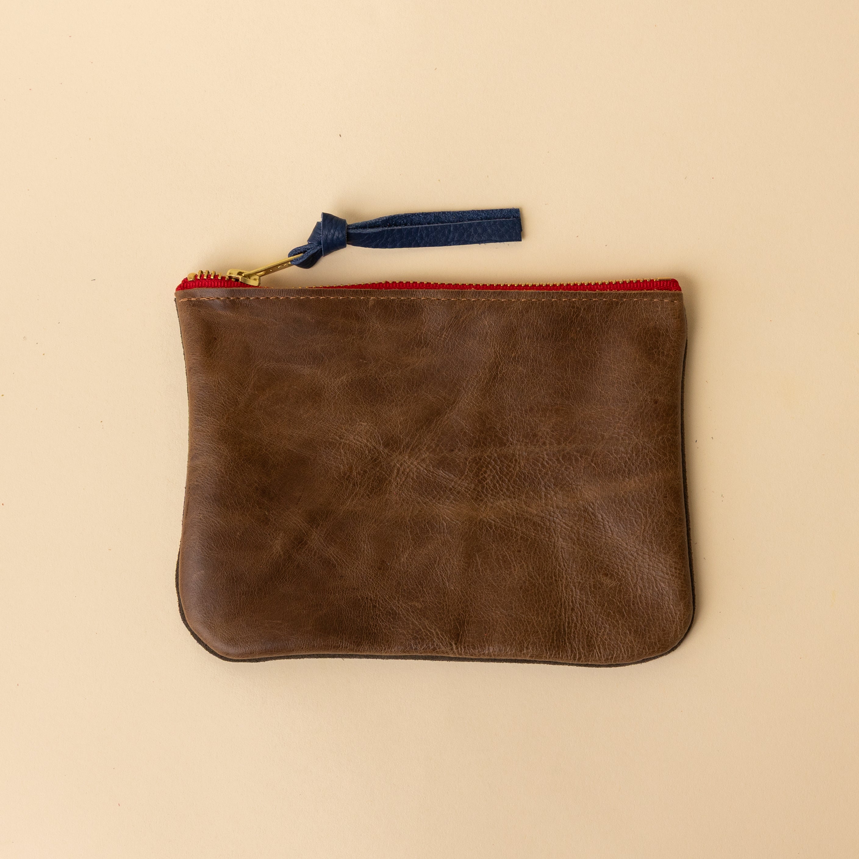 Upcycled Brown/Grey Suede Essential Pouch