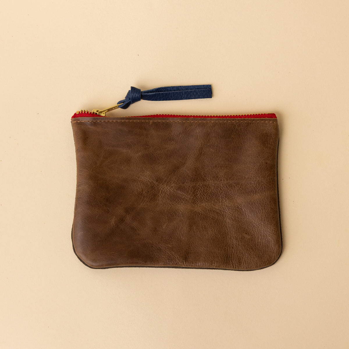 Upcycled Brown/Grey Suede Essential Pouch