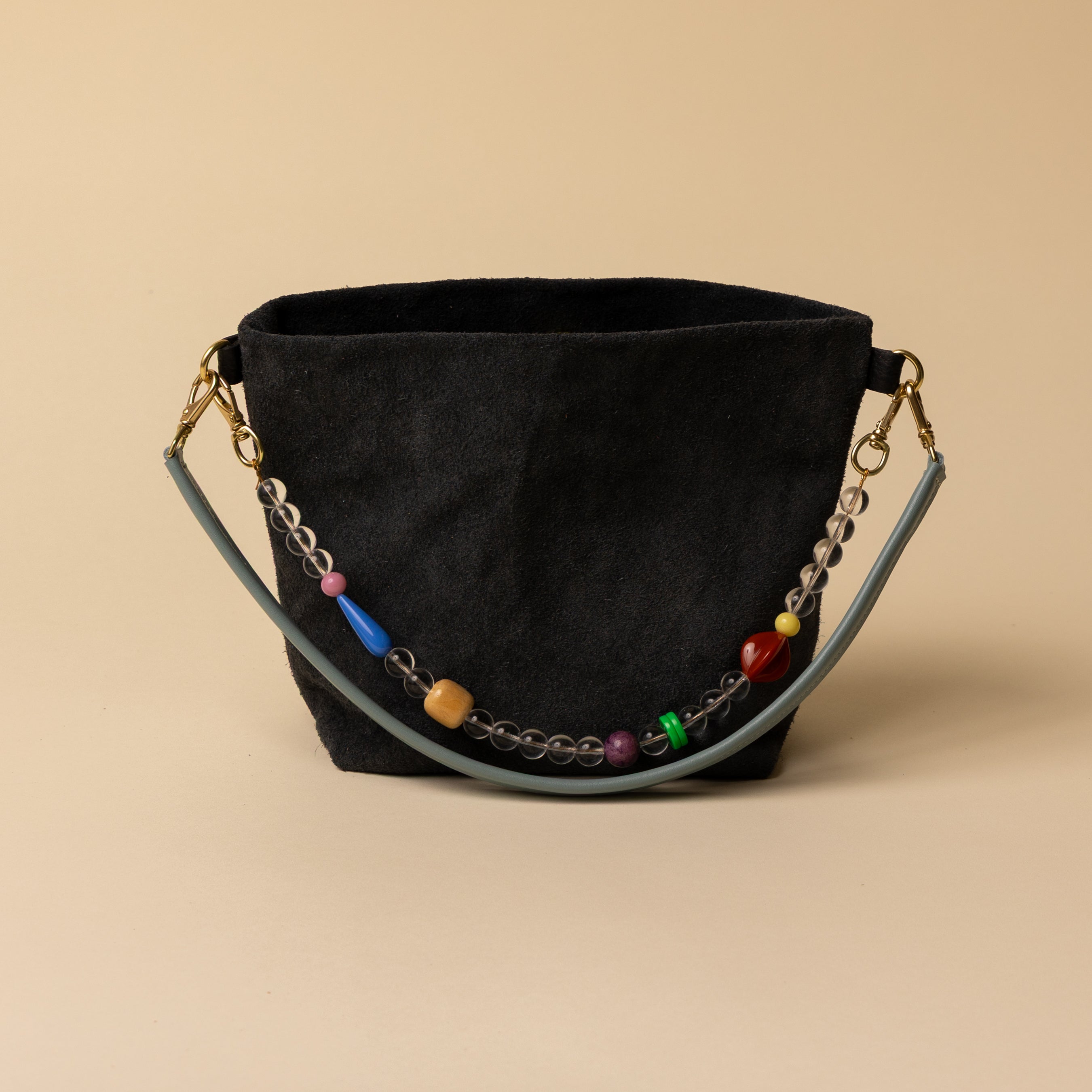 Upcycled Charcoal Suede Party Bucket