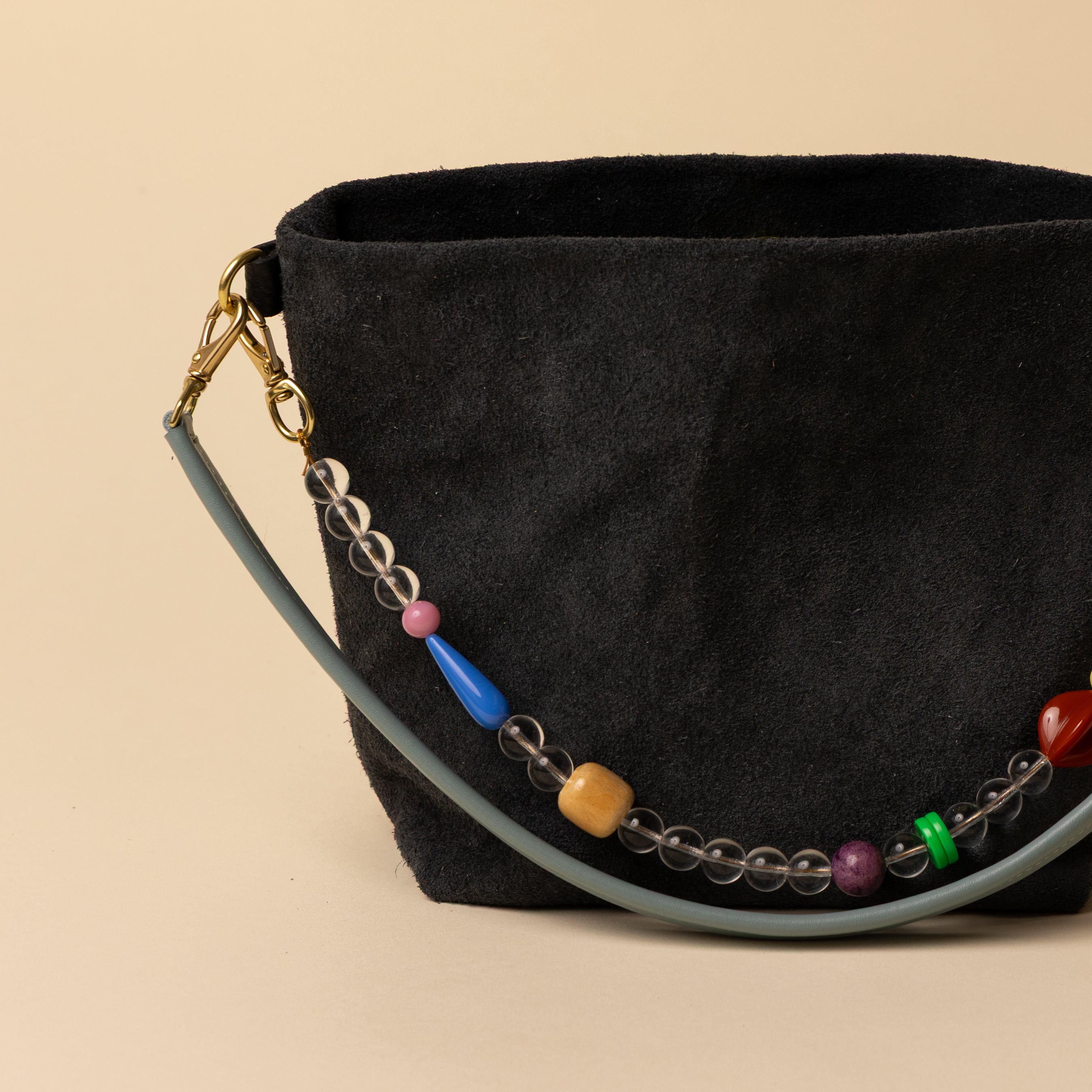 Upcycled Charcoal Suede Party Bucket