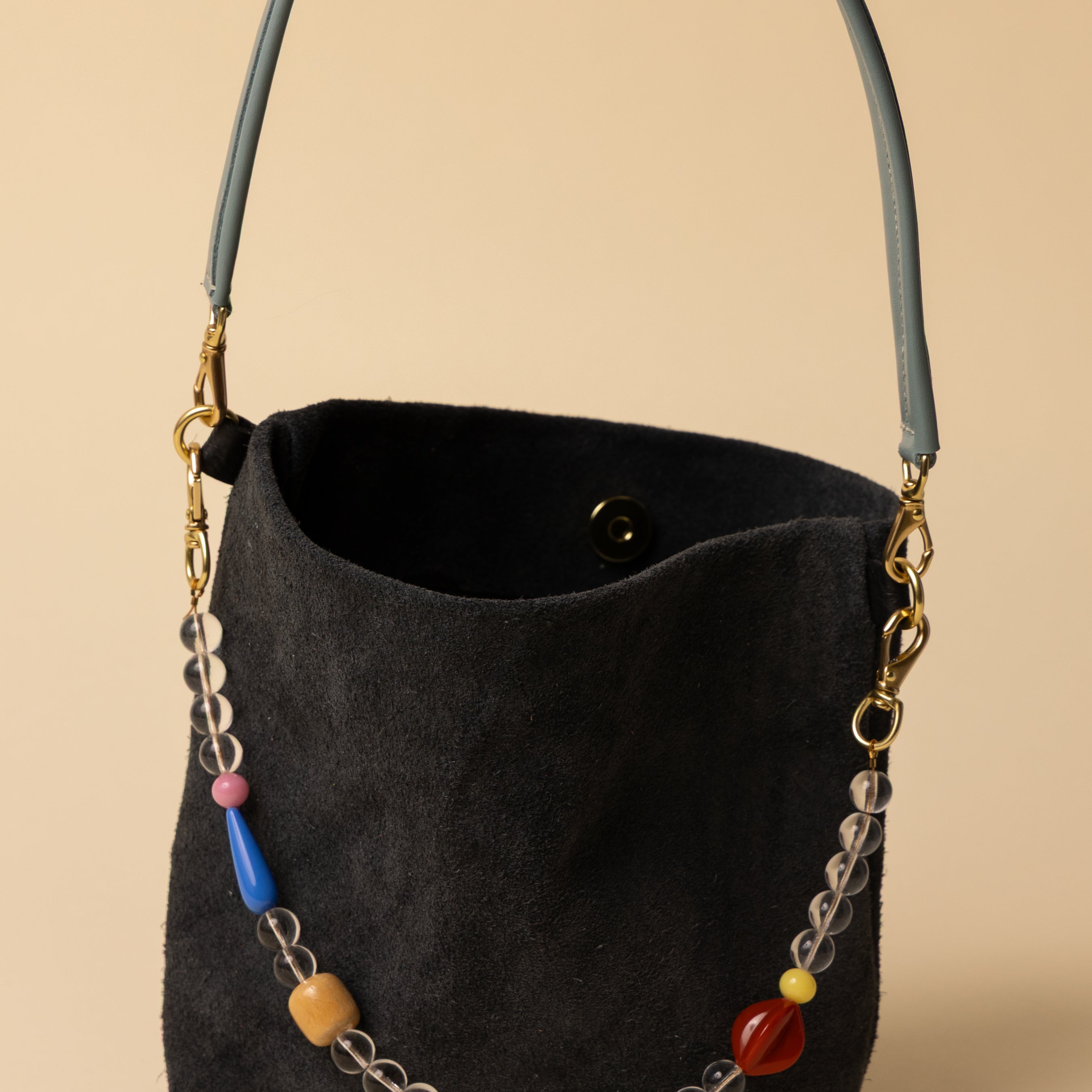 Upcycled Charcoal Suede Party Bucket
