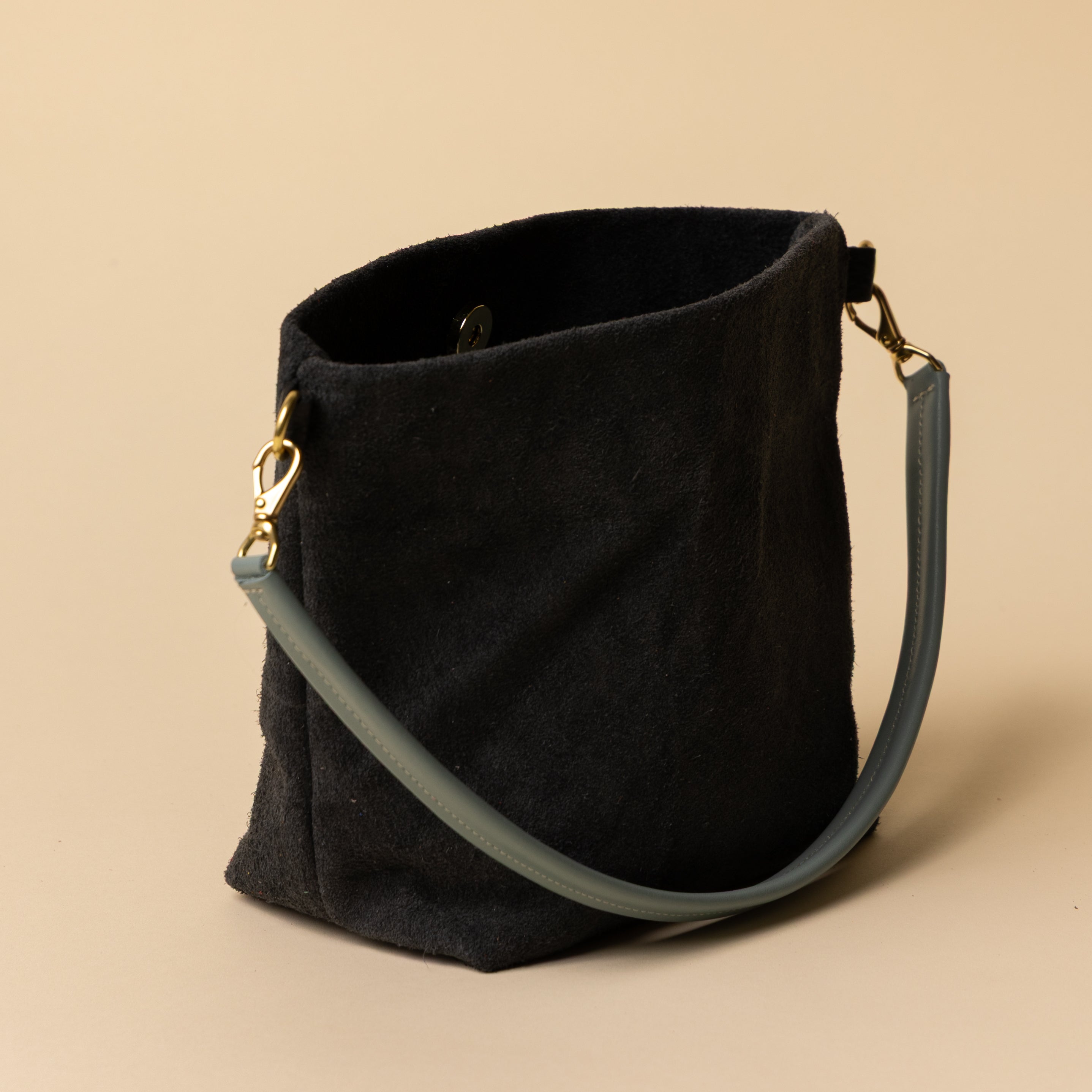 Upcycled Charcoal Suede Party Bucket