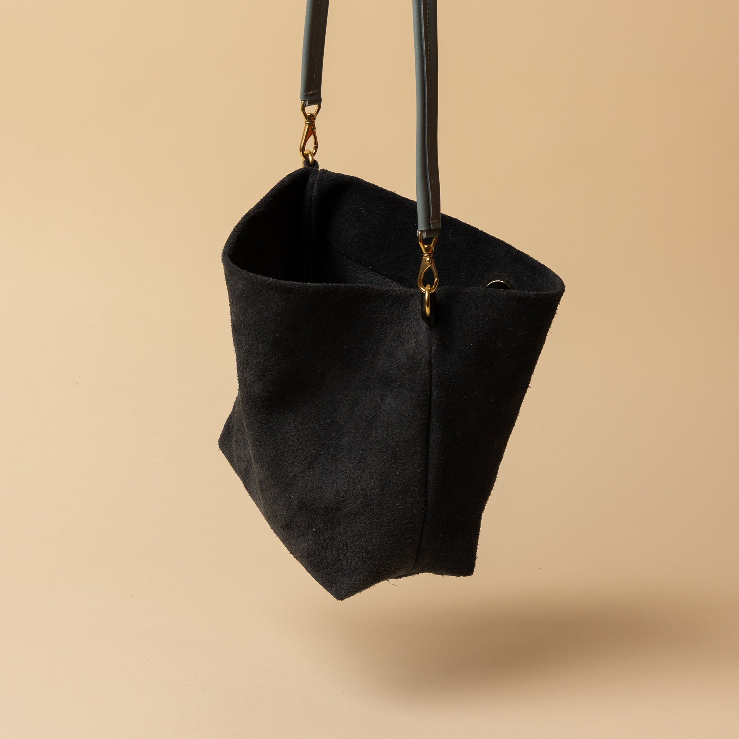 Upcycled Charcoal Suede Party Bucket