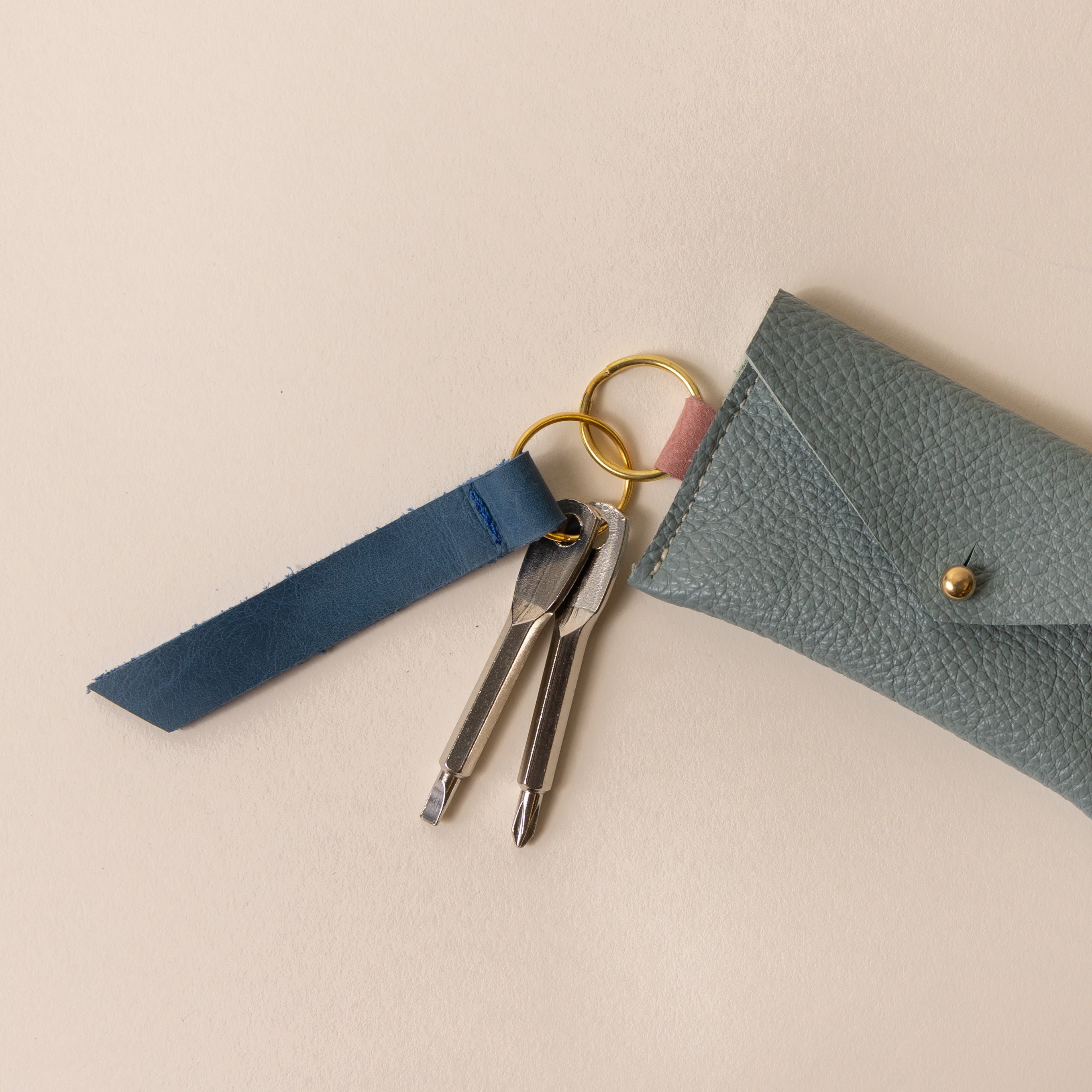 Sea Salt/ Pale Pink Caro Cardholder