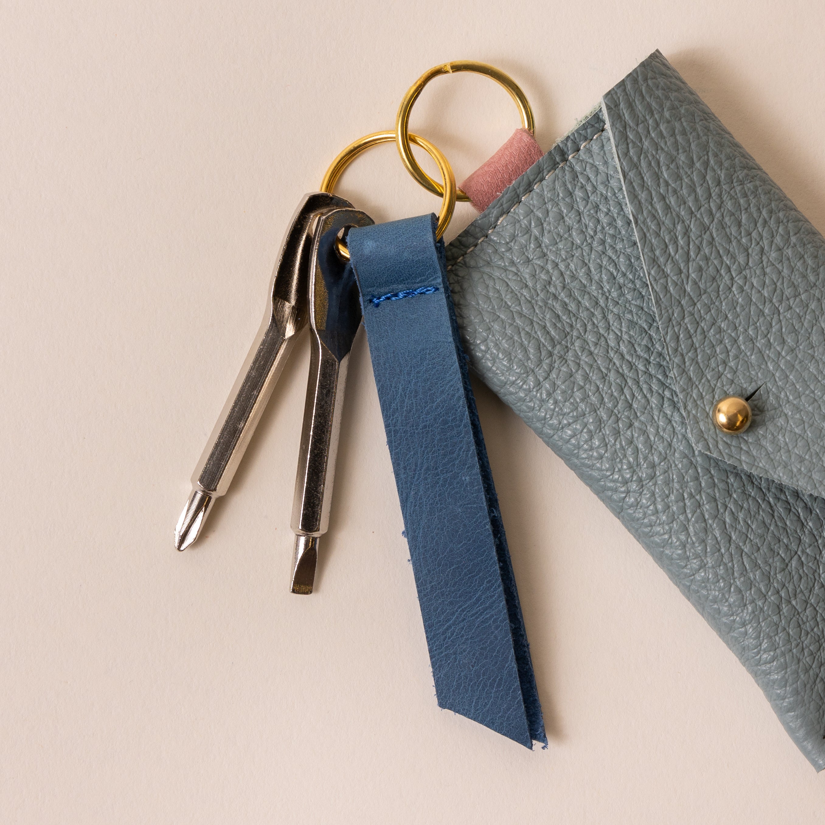 Sea Salt/ Pale Pink Caro Cardholder