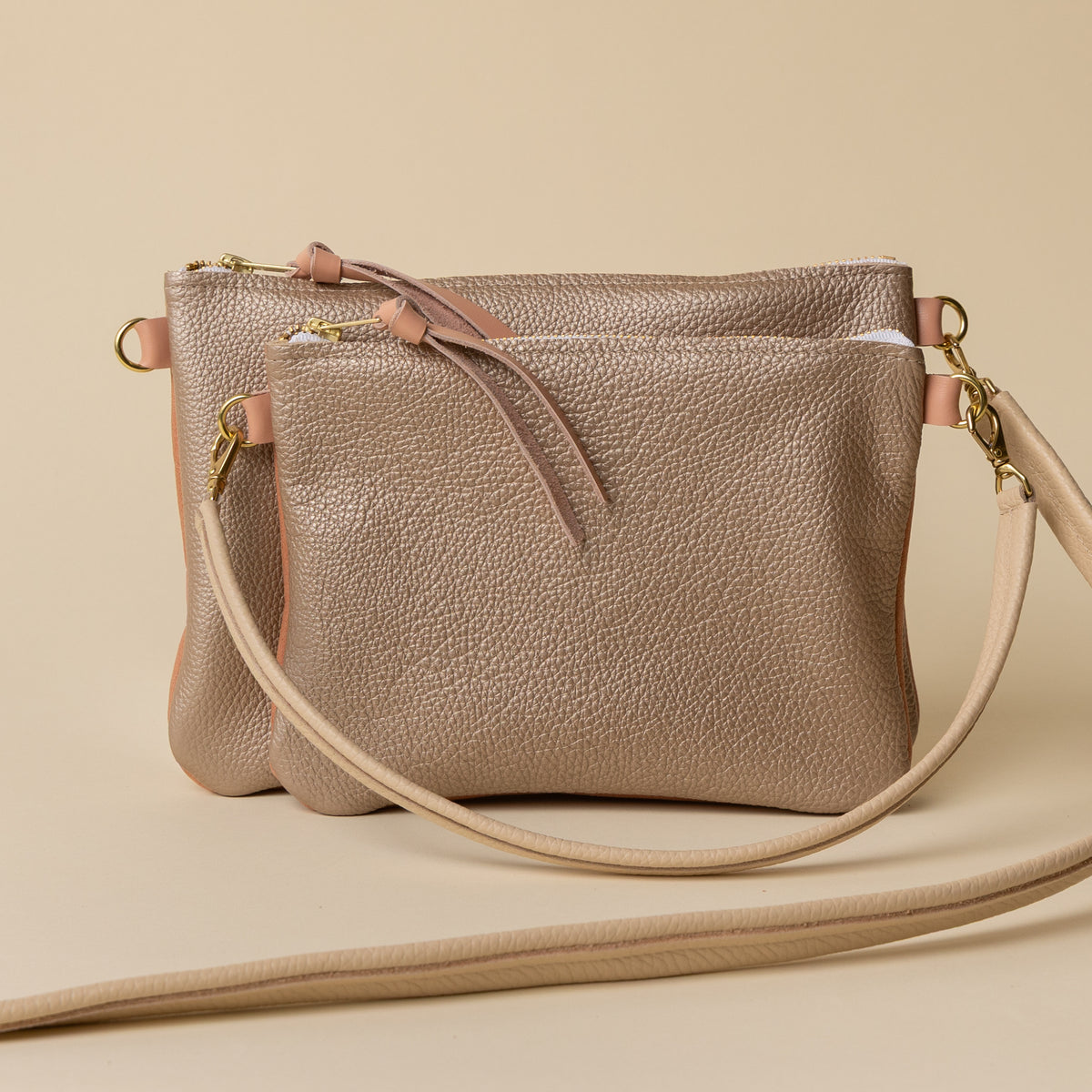 Peach Bellini/Soft Metallic Gold Crossbody