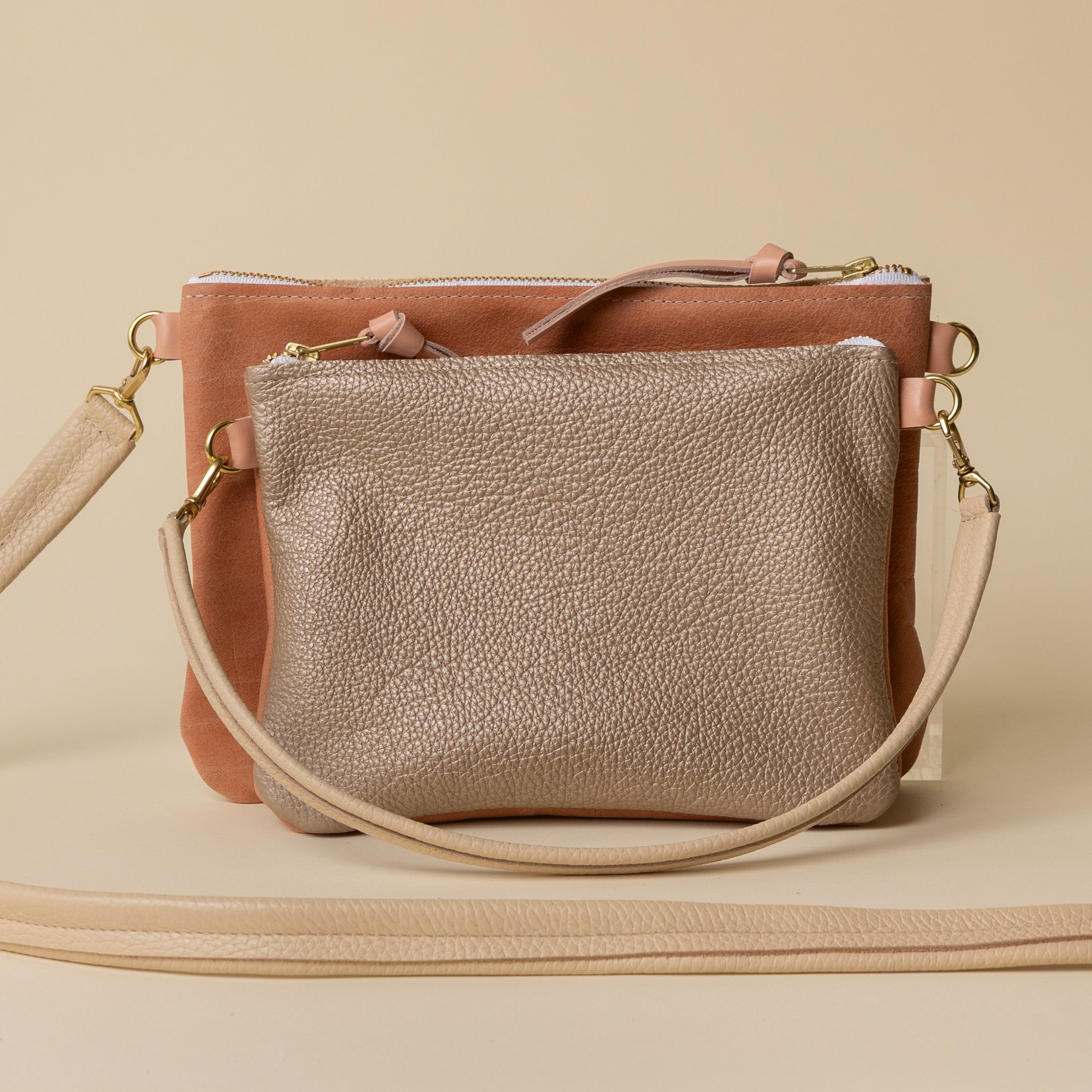 Peach Bellini/Soft Metallic Gold Crossbody