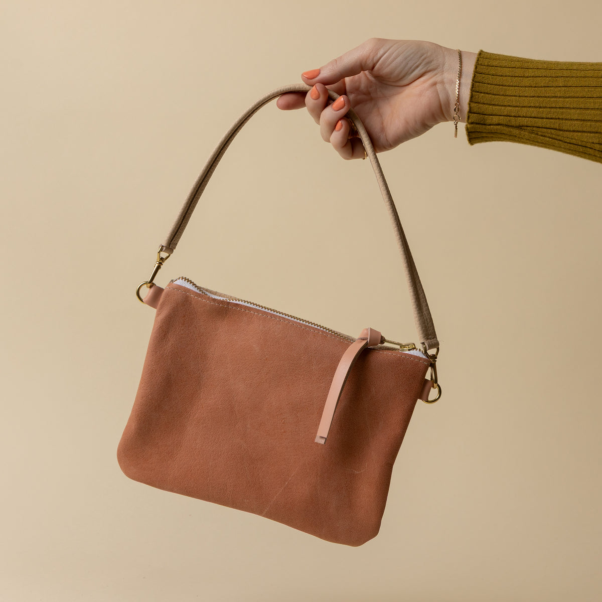 Peach Bellini/Soft Metallic Gold Crossbody