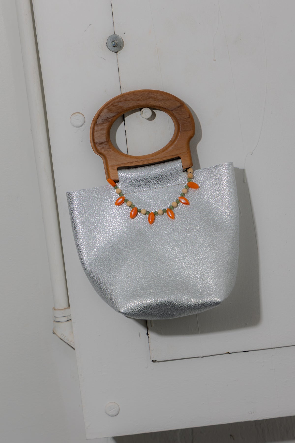 Metallic Silver/Walnut Mini Picnic Tote
