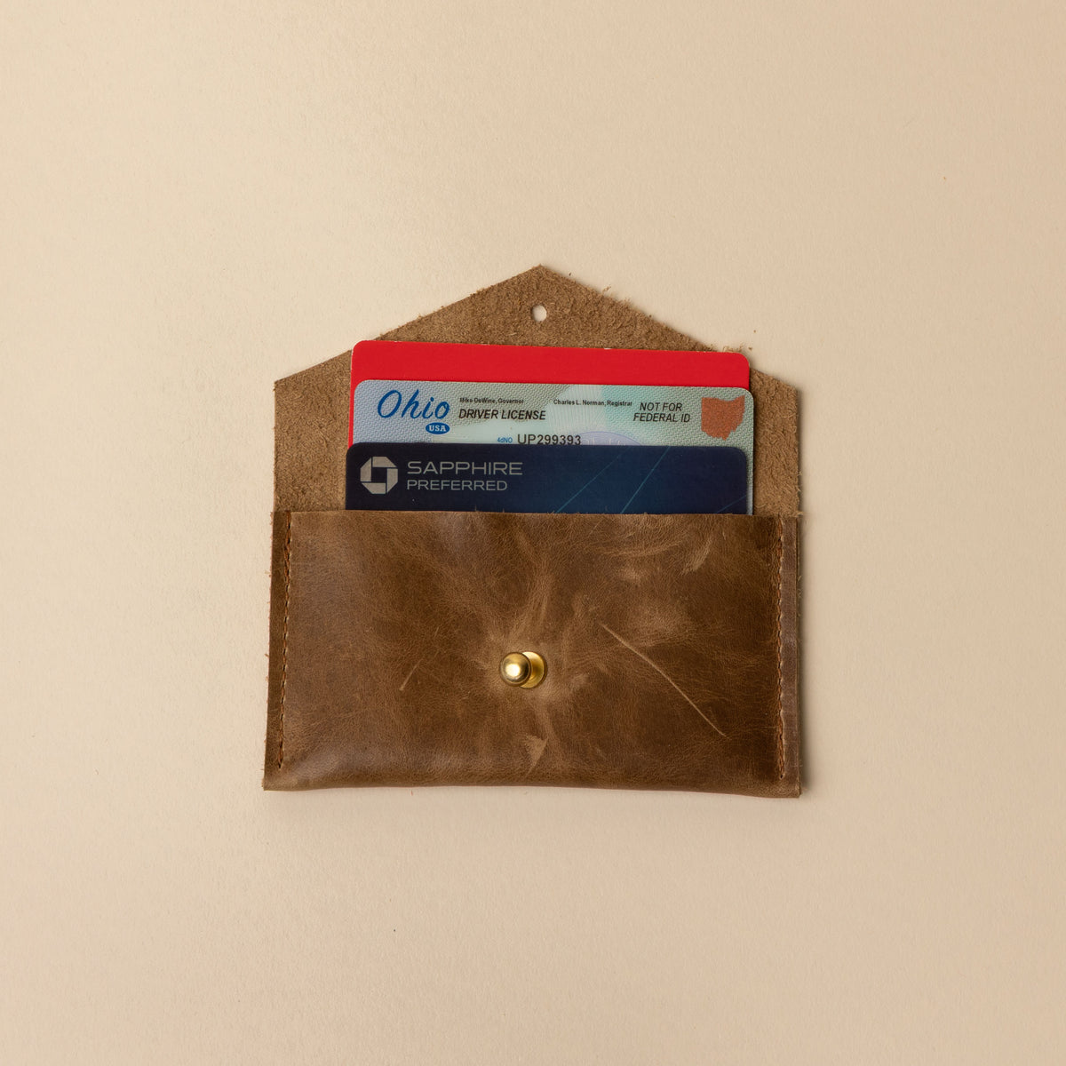 Upcycled Olive Brown Cardholder