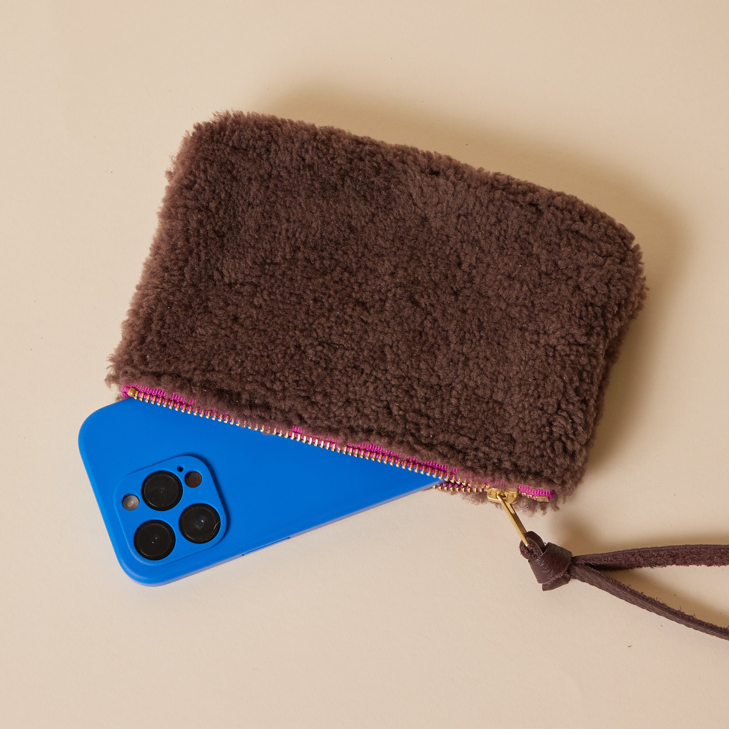 Chocolate Lambswool Essential Pouch