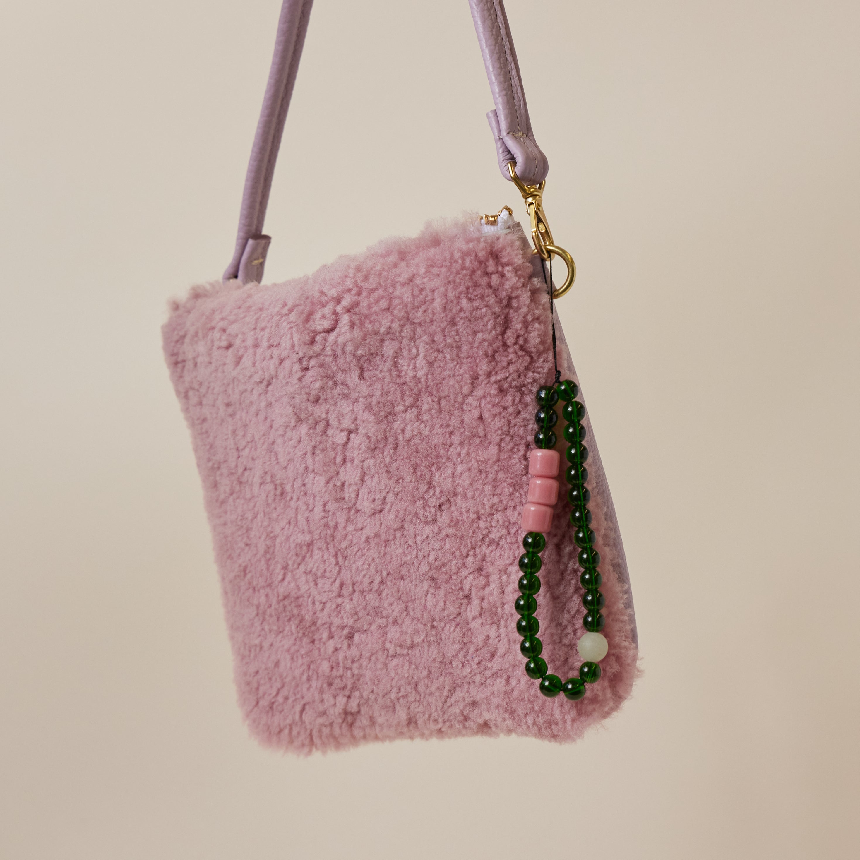 Lilac/ Bubblegum Pink Lambswool Crossbody