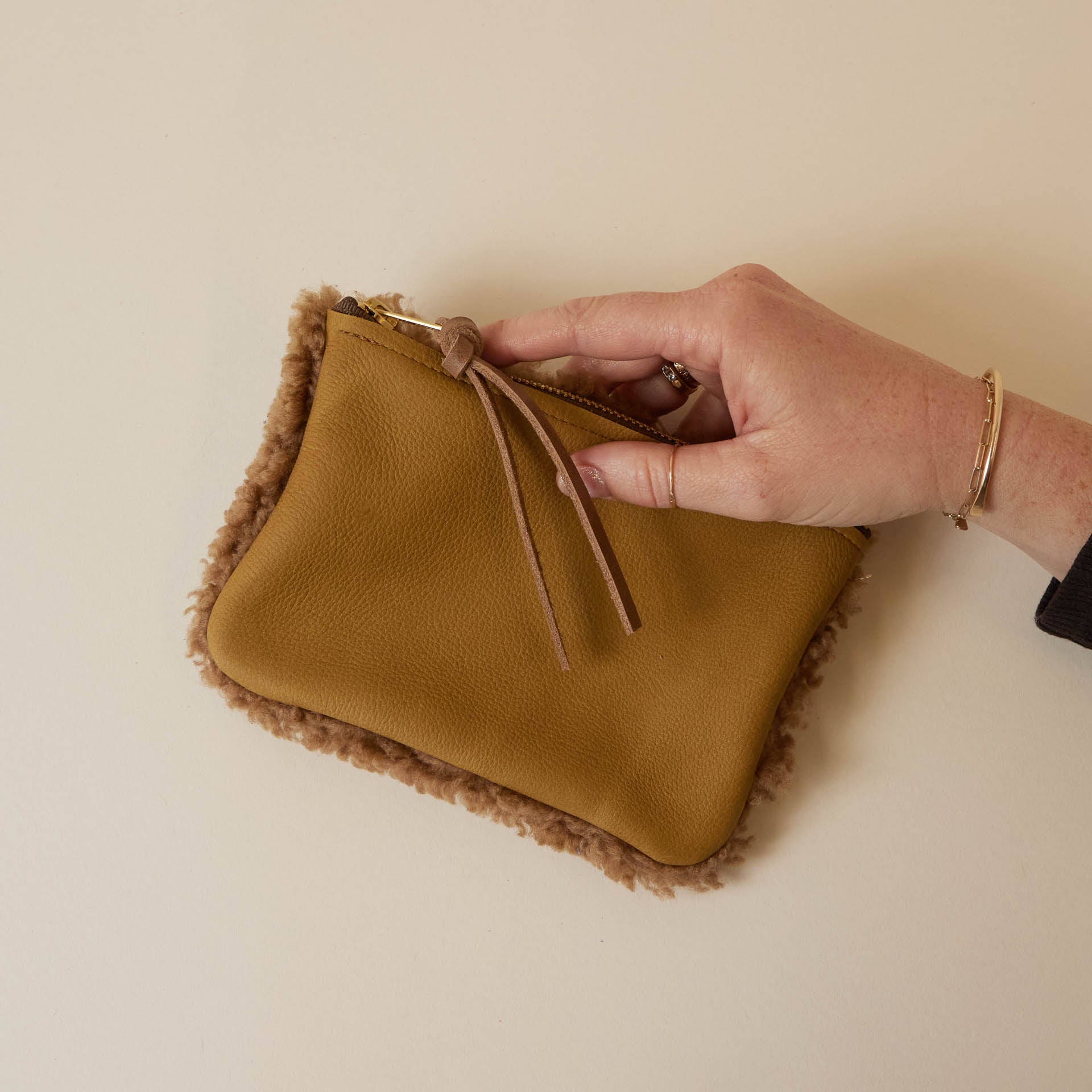 Cinnamon/Camel Brown Lambswool Essential Pouch