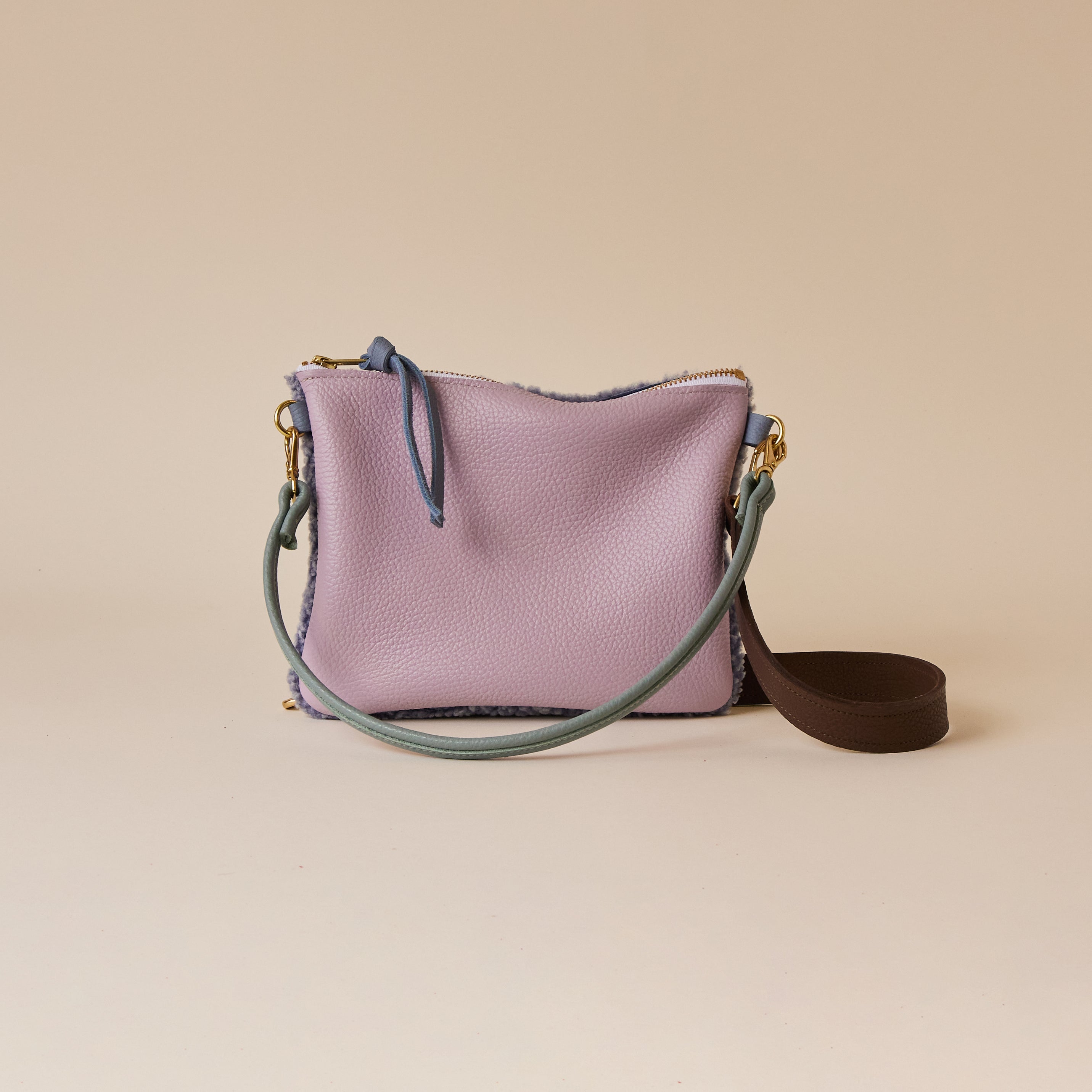 Lilac/Cotton Candy Lambswool Crossbody