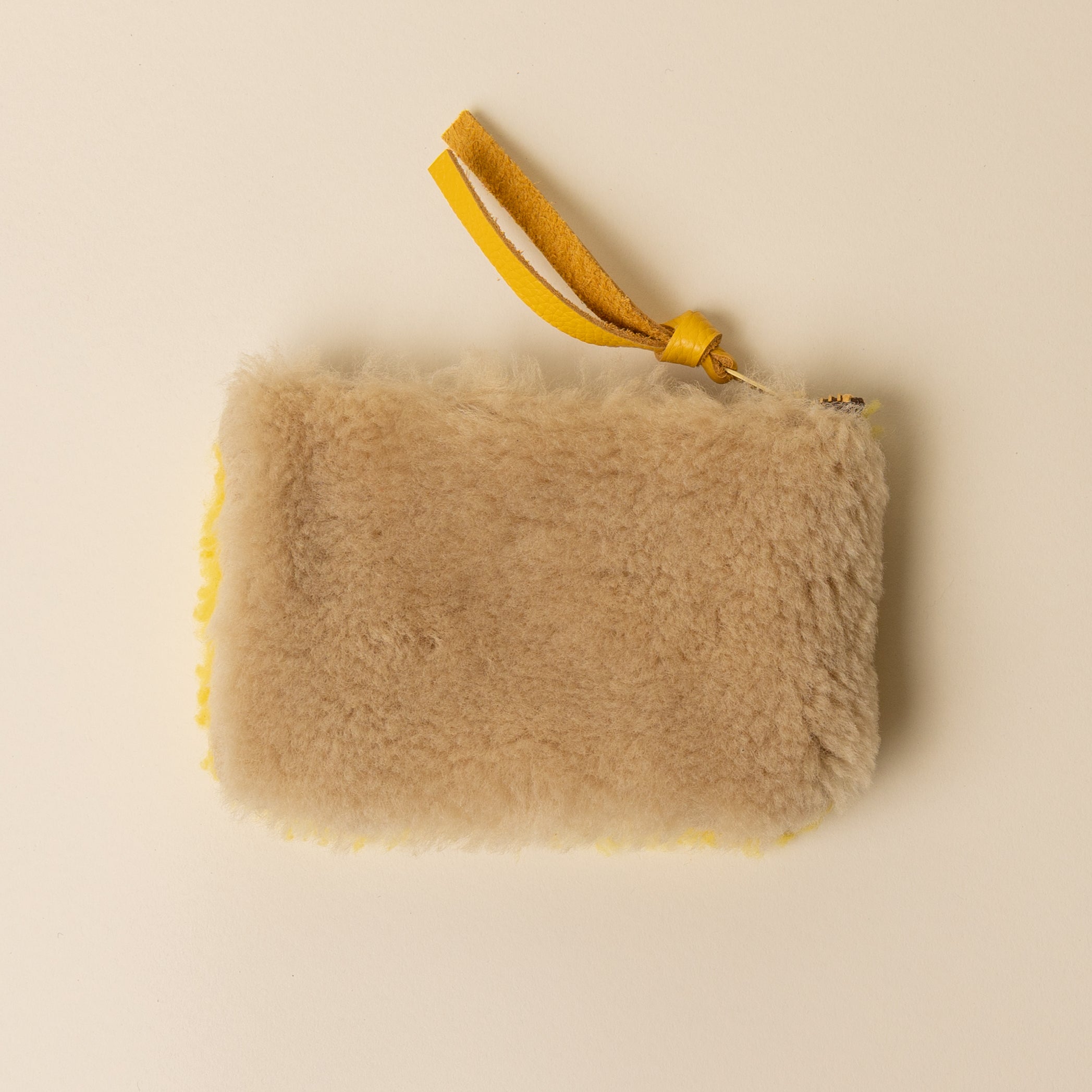 Ivory/Lemon Lambswool Essential Pouch
