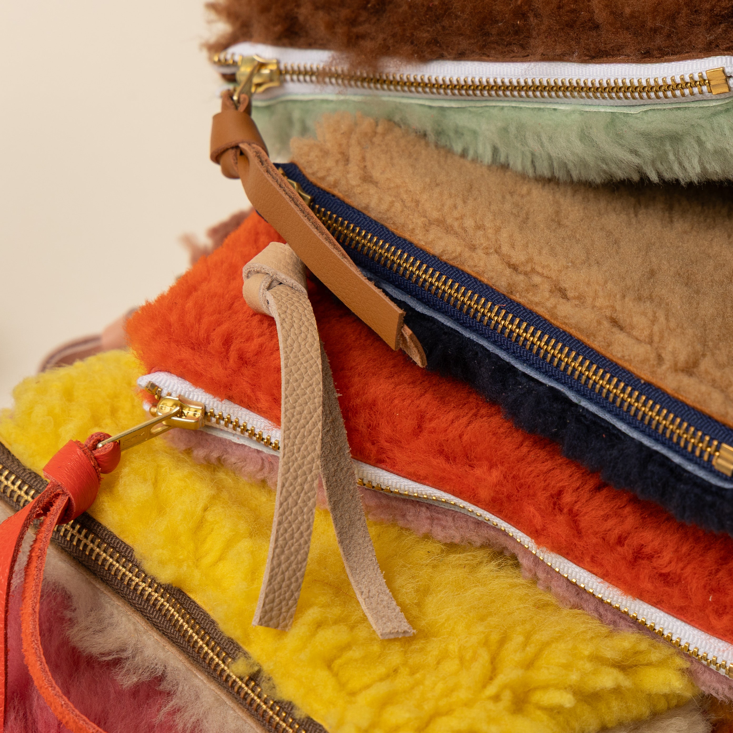 Terracotta/Mint Lambswool Essential Pouch