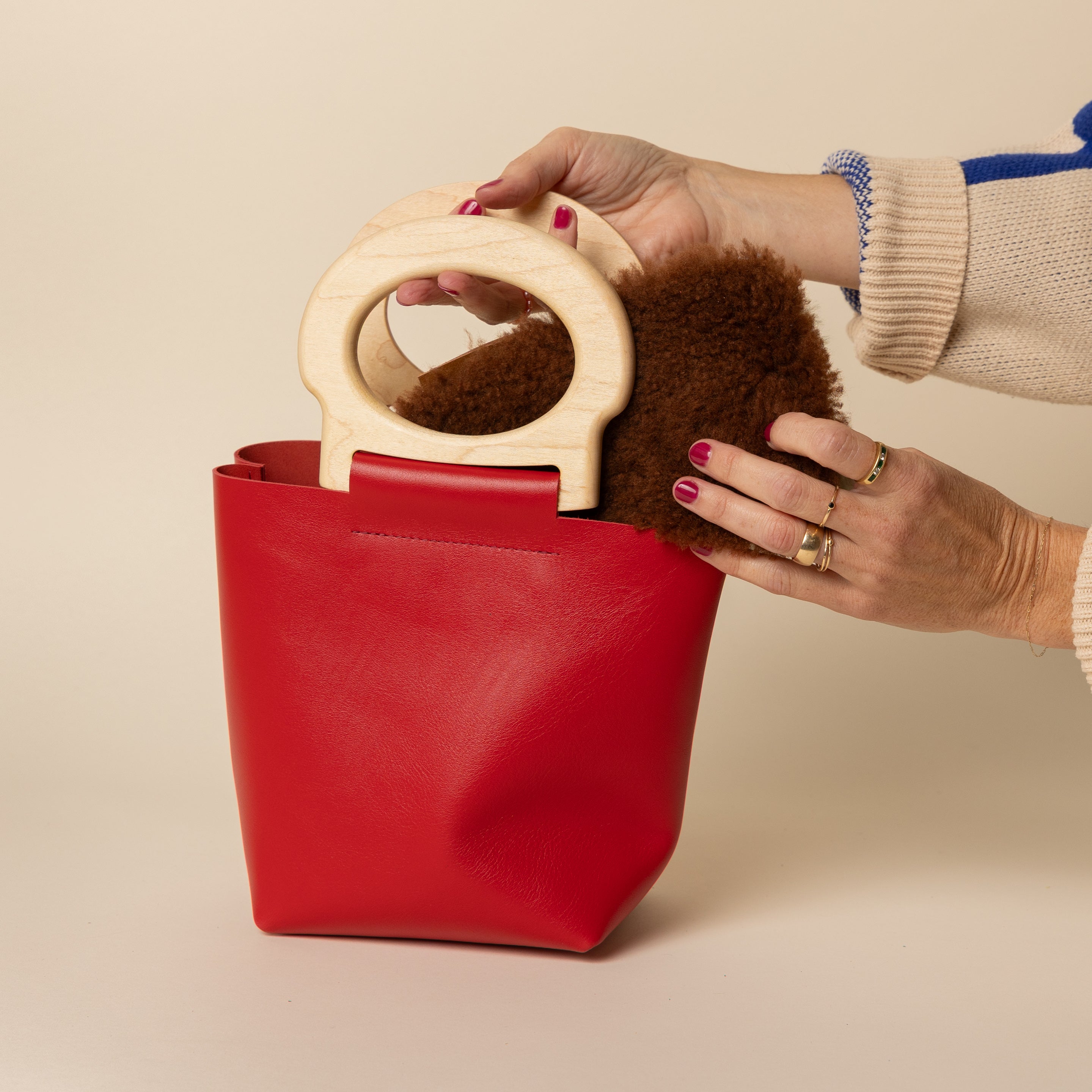 Cardinal/White Maple Mini Picnic Tote