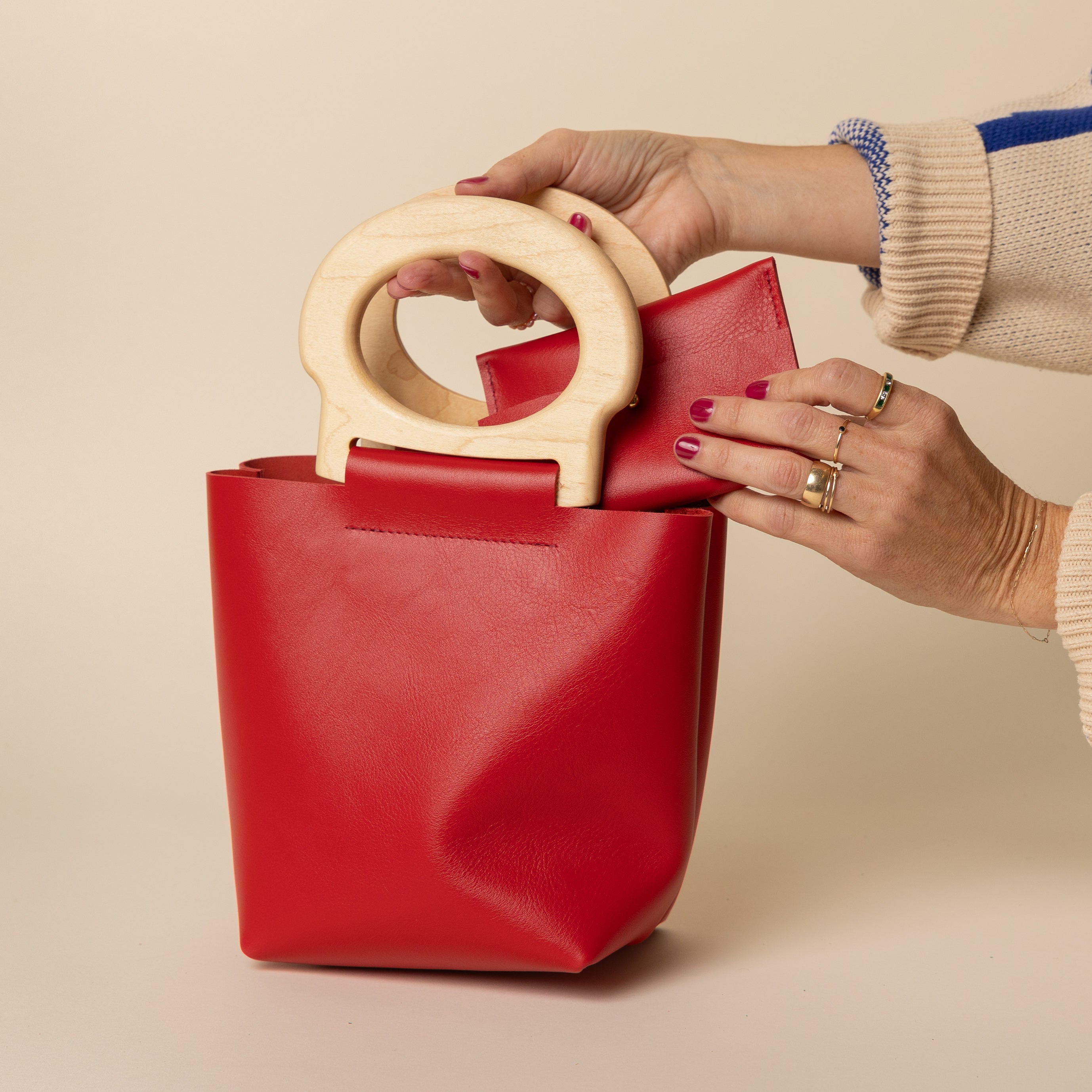 Cardinal/White Maple Mini Picnic Tote