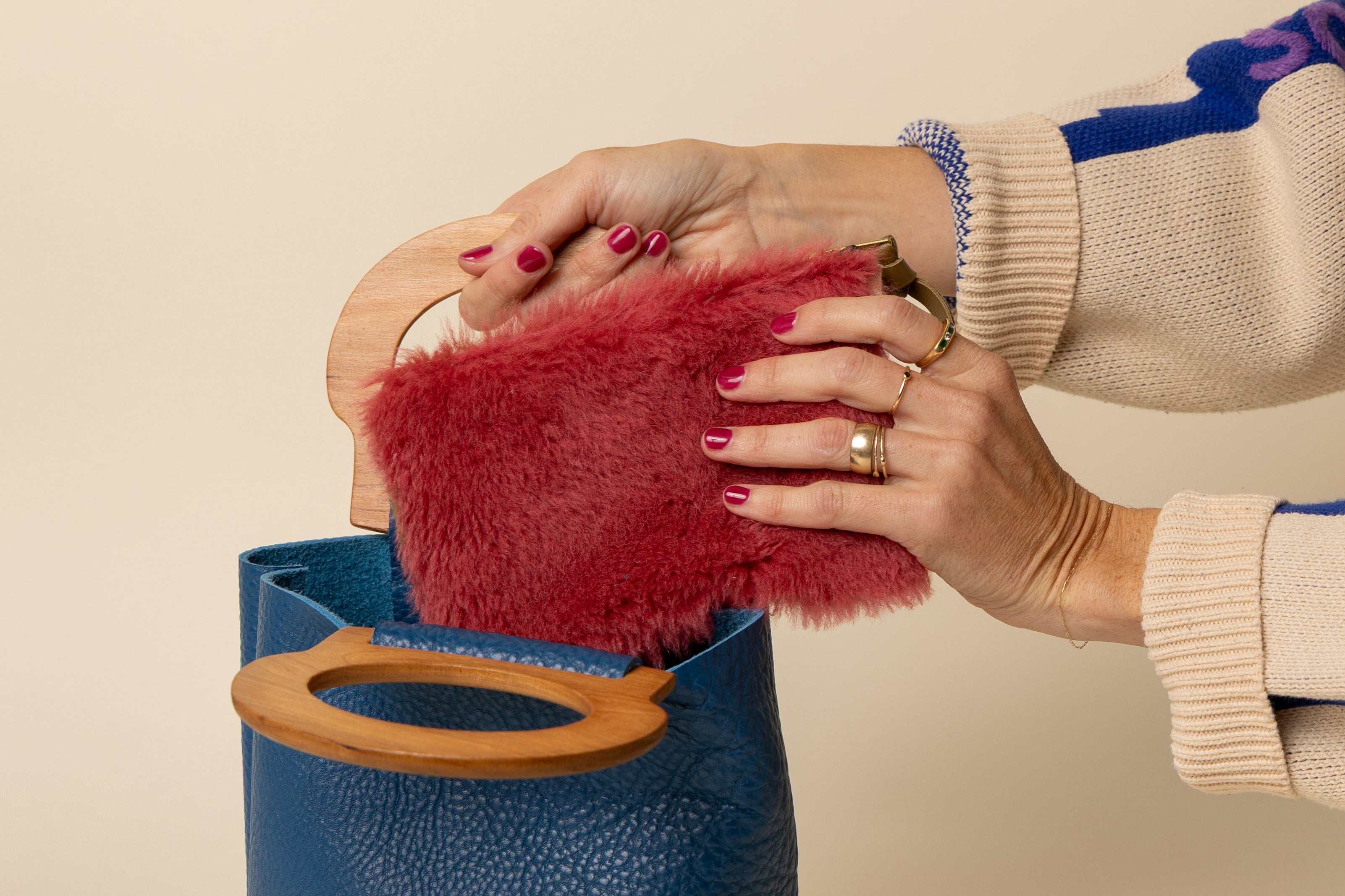 Lapis/Cherry Mini Picnic Tote