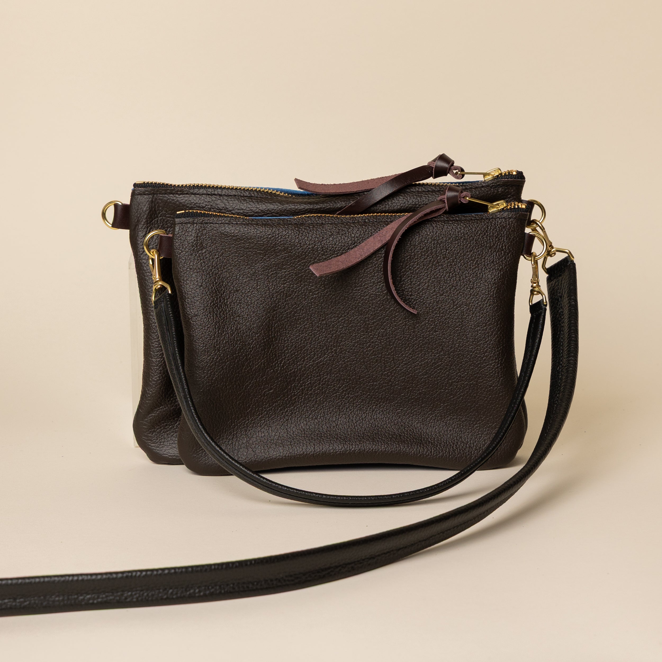 Cobalt/Upcycled Hickory Crossbody