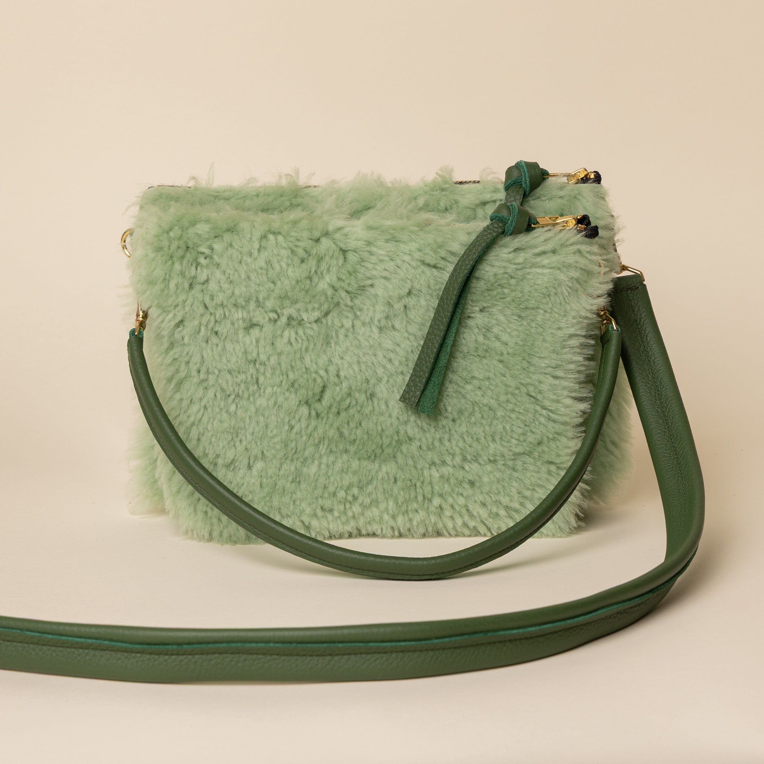 Seagrass/Mint Lambswool Crossbody