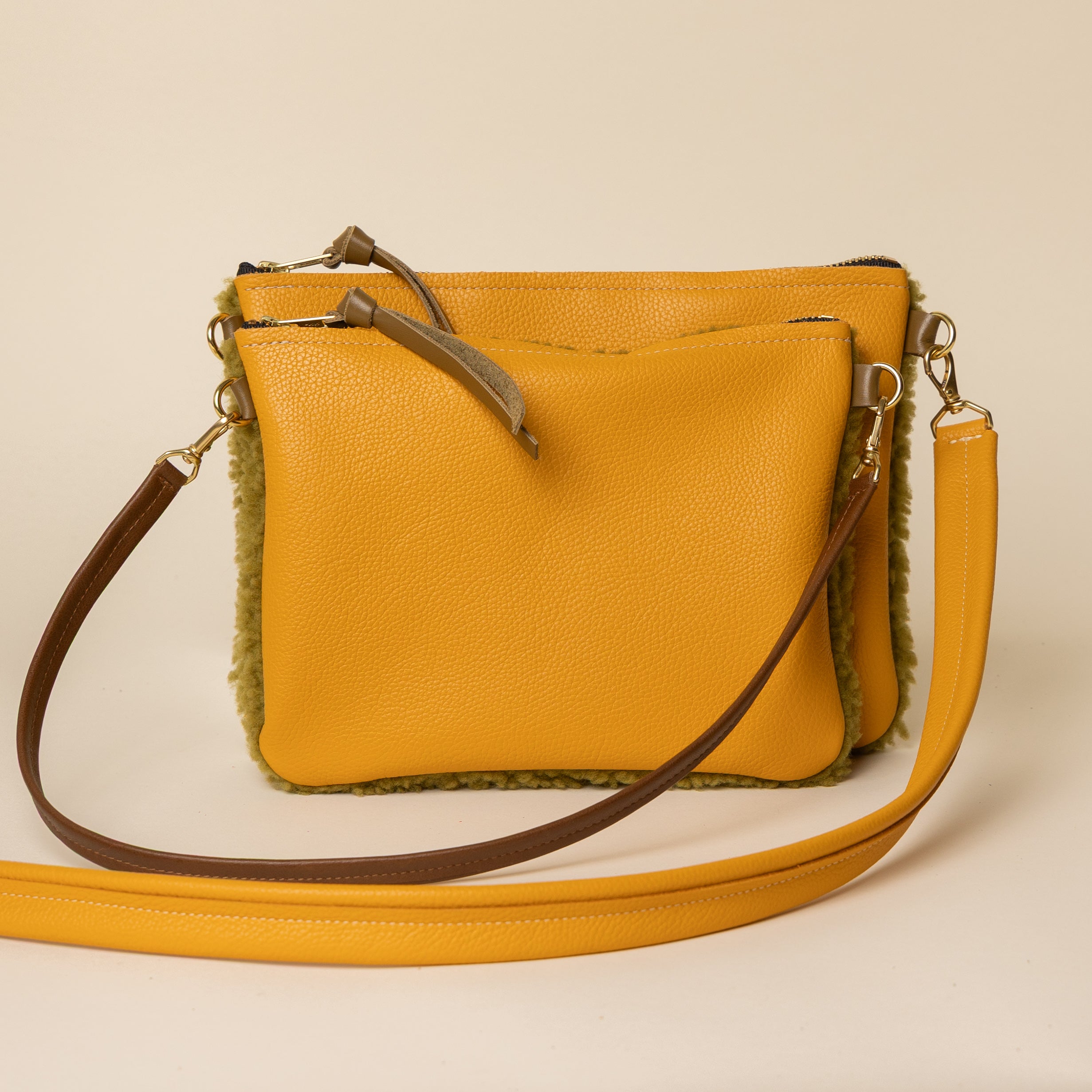Sunflower/Kiwi Lambswool Crossbody
