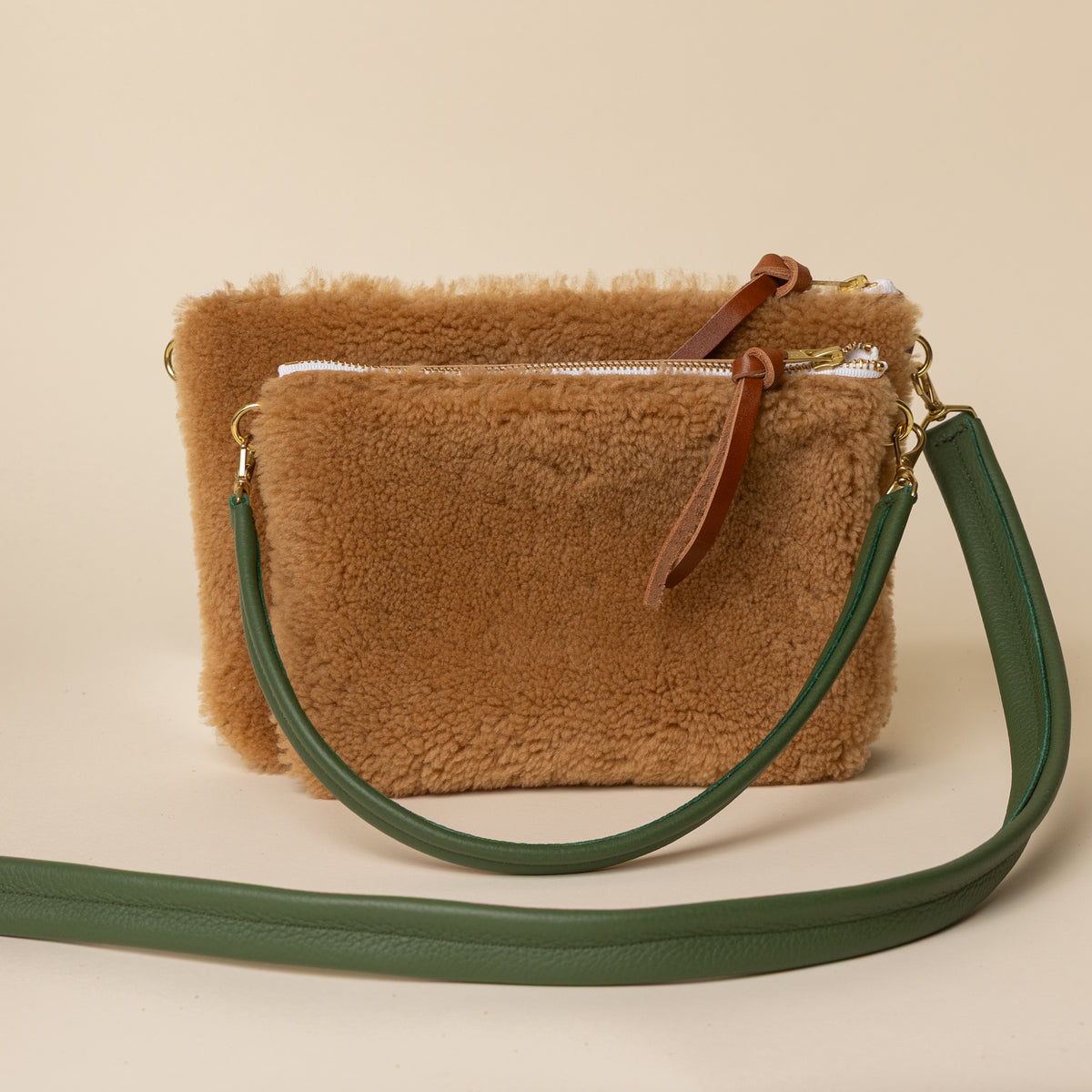 Bright Camel/Camel Lambswool Crossbody
