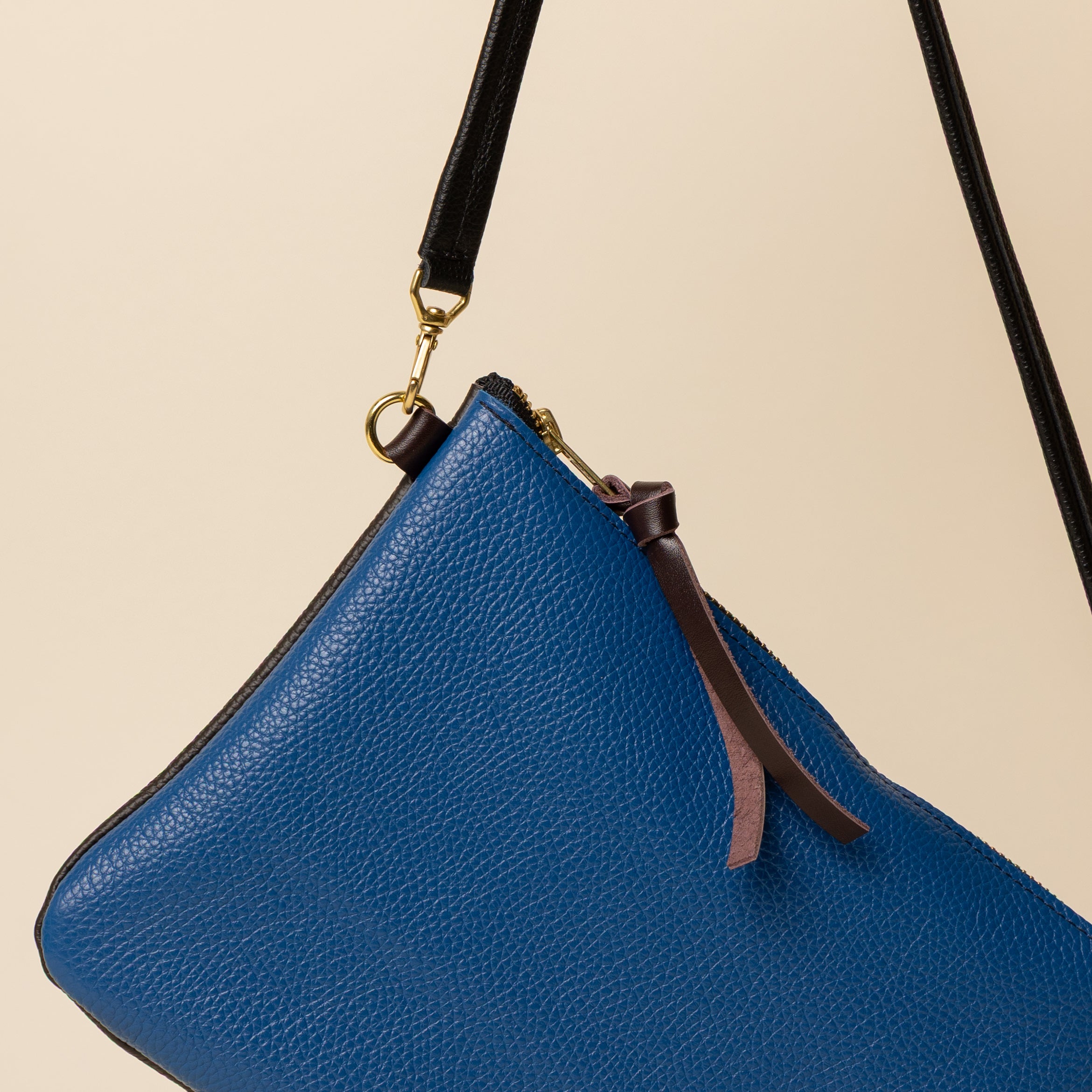 Cobalt/Upcycled Hickory Crossbody