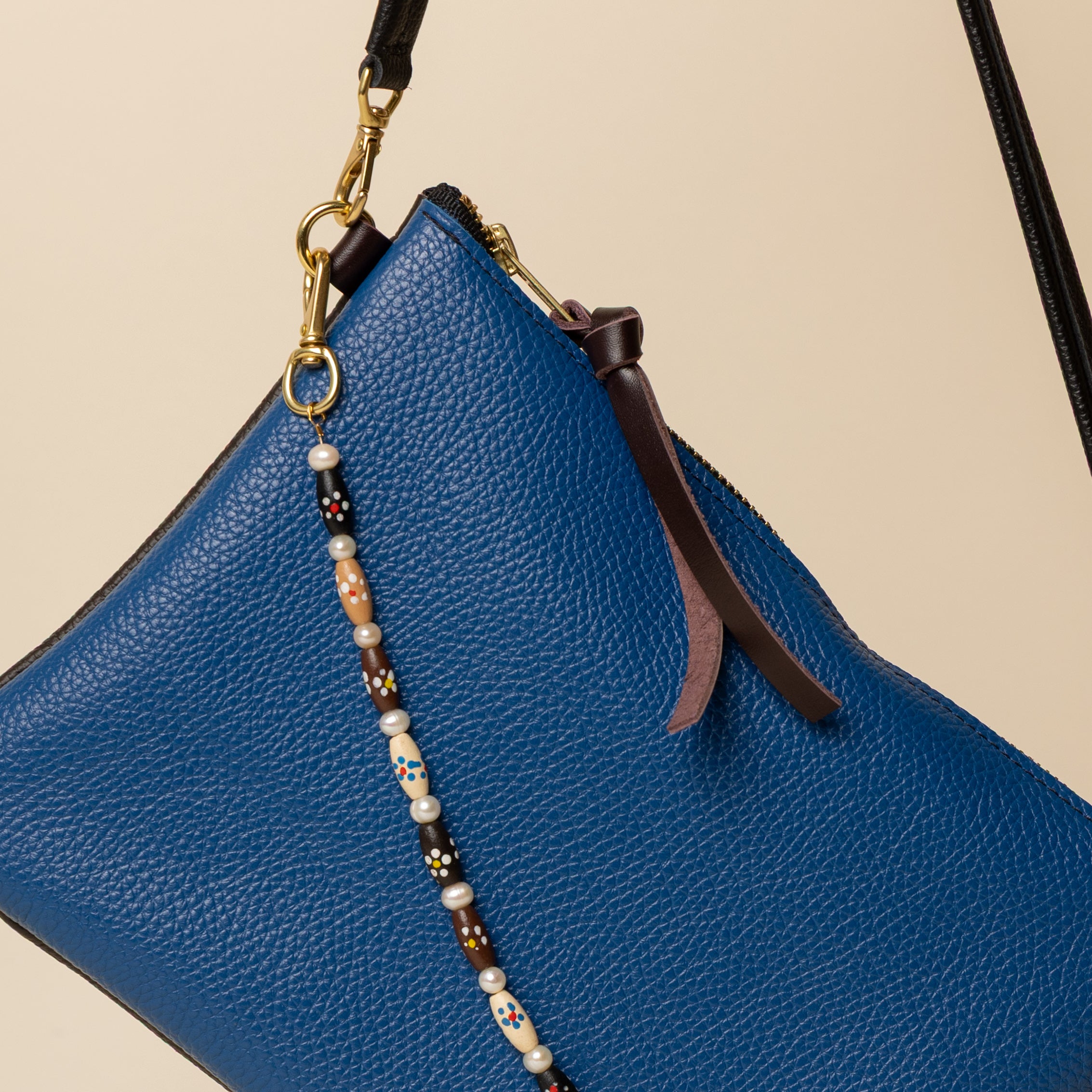 Cobalt/Upcycled Hickory Crossbody