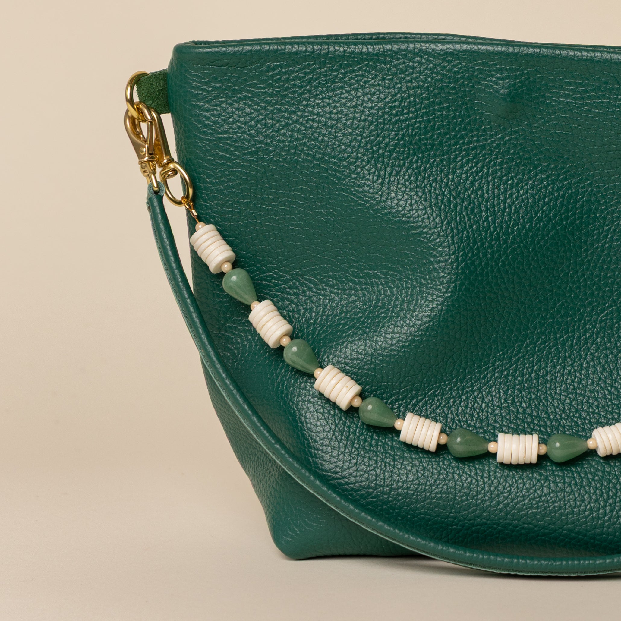 Aventurine + Bone Beaded Handle